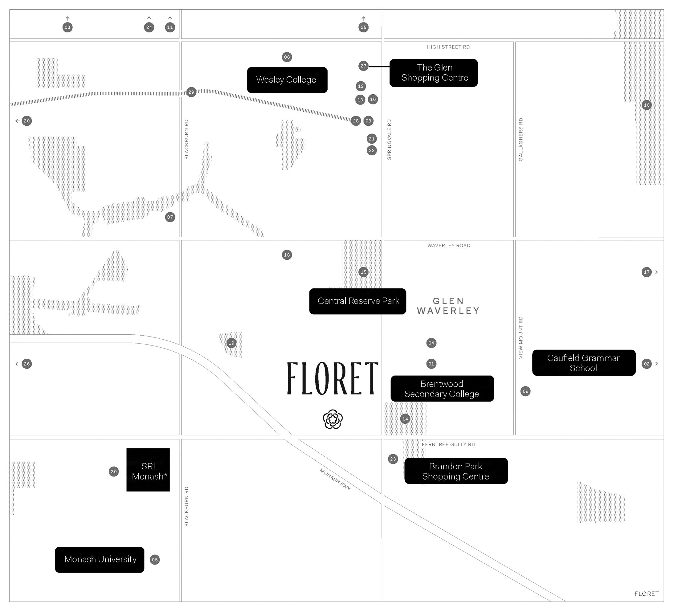 Floret Estate - Glen Waverley Location Map