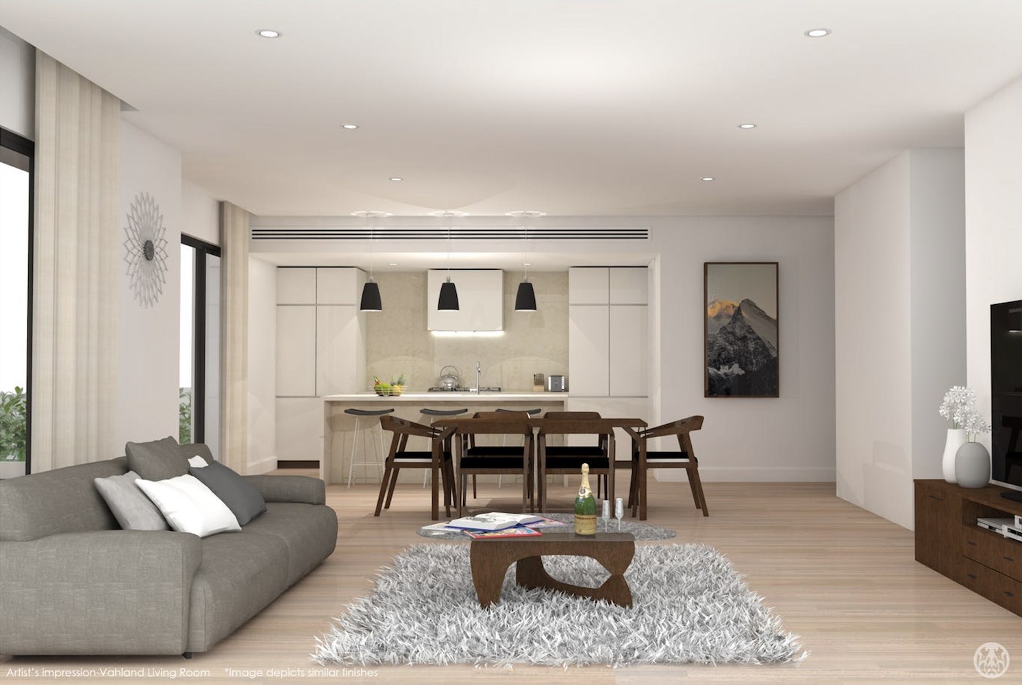 Fortuna Villa Estate - Golden Square Living area Render