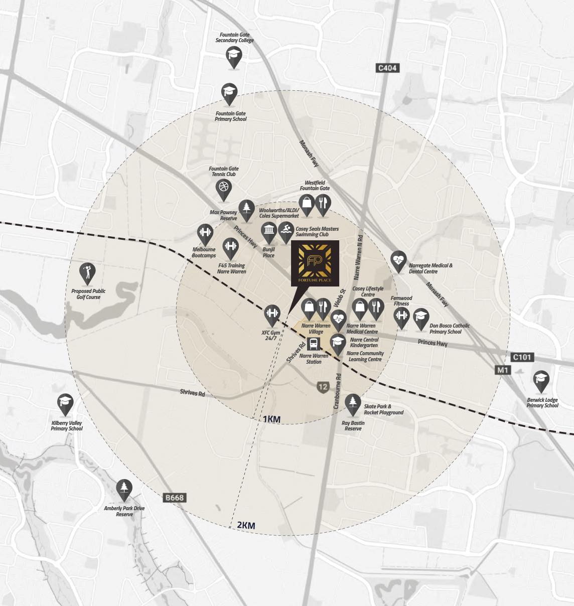 Fortune Place Estate - Narre Warren Location Map