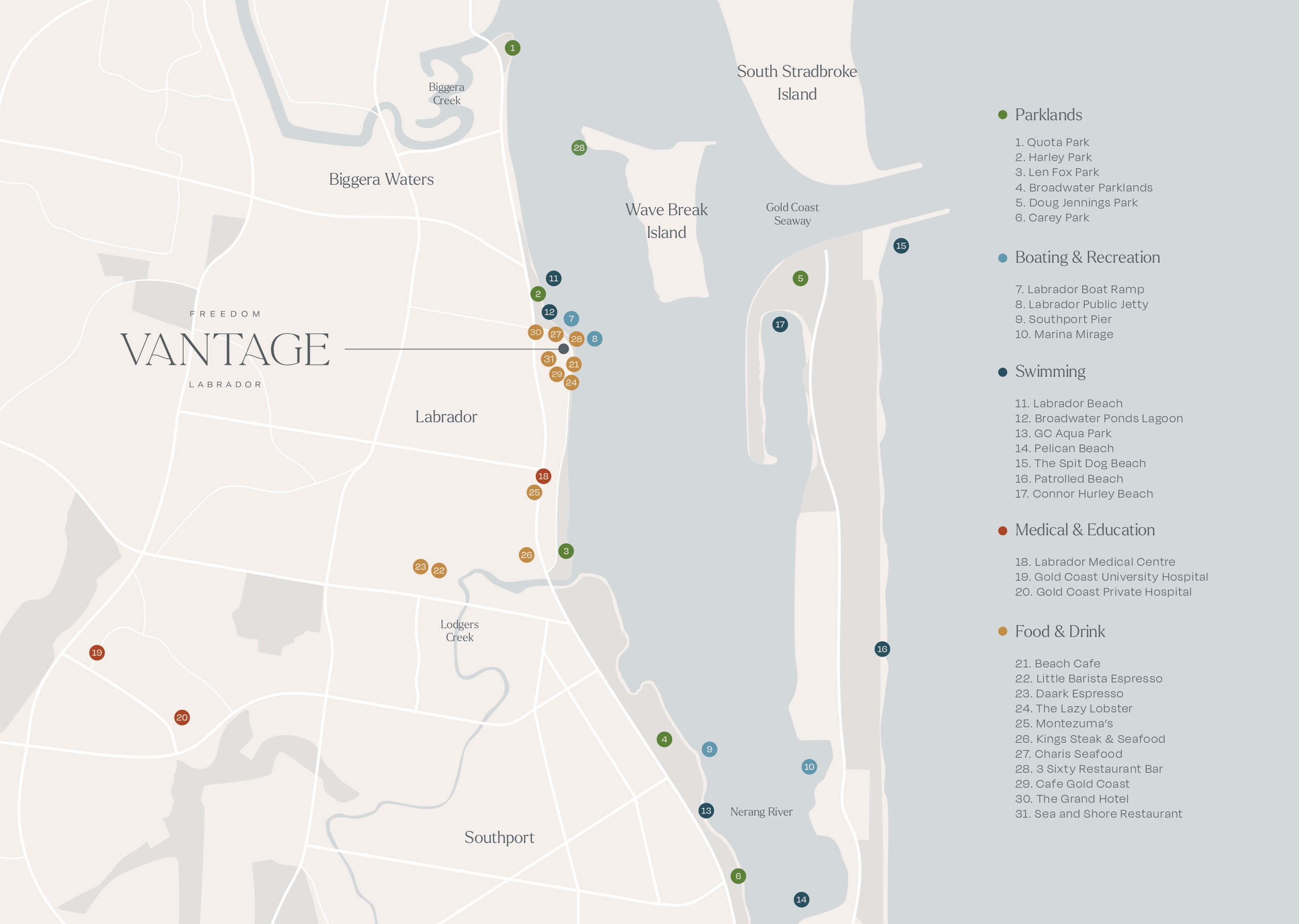 Freedom Vantage Estate - Labrador Location Map