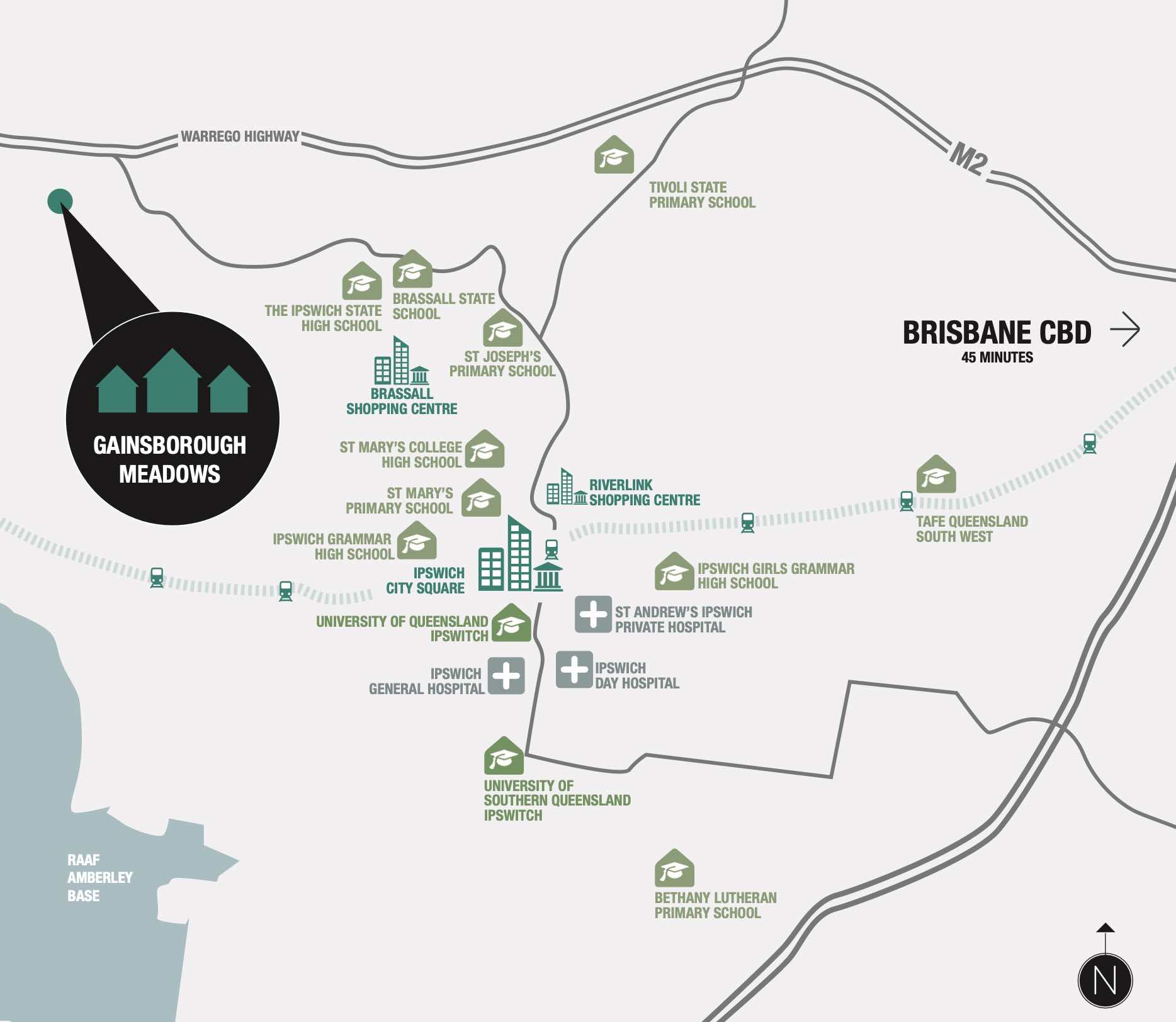 Gainsborough Meadows Estate - Brassall Location map