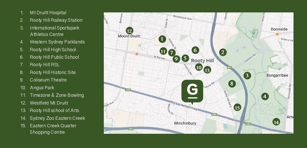 Gardner Estate - Rooty Hill Location Map