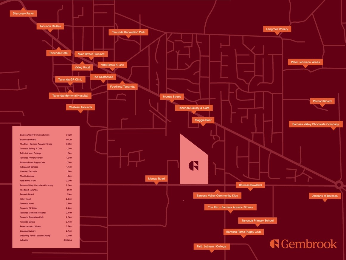 Gembrook Estate - Tanund Location Map