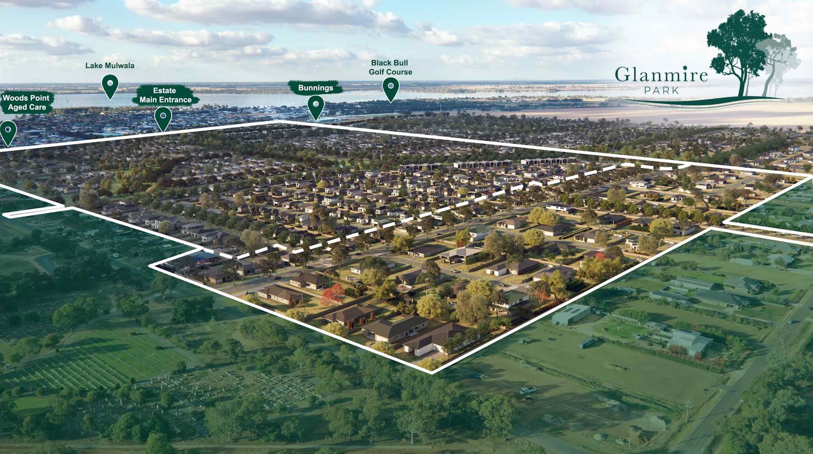 Glanmire Park Estate - Yarrawonga Aerial