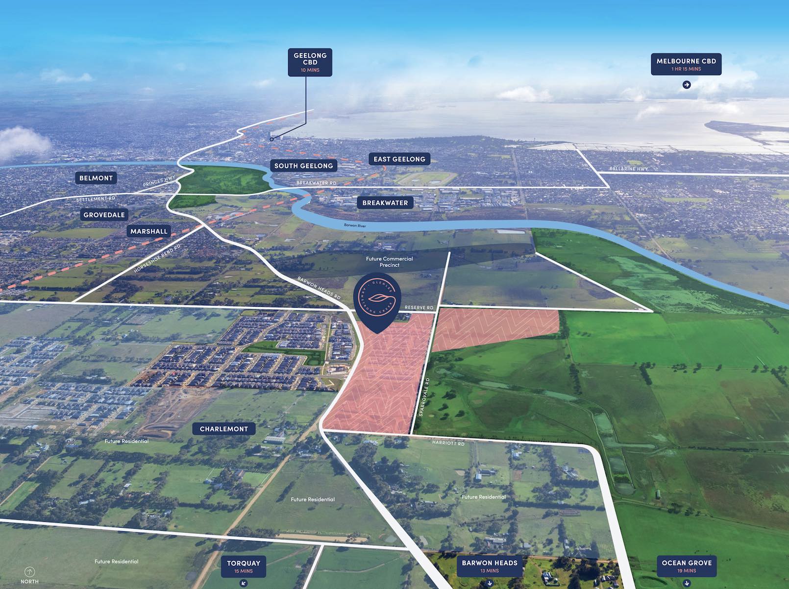 Glenlee Armstrong Creek Estate - Charlemont Aerial