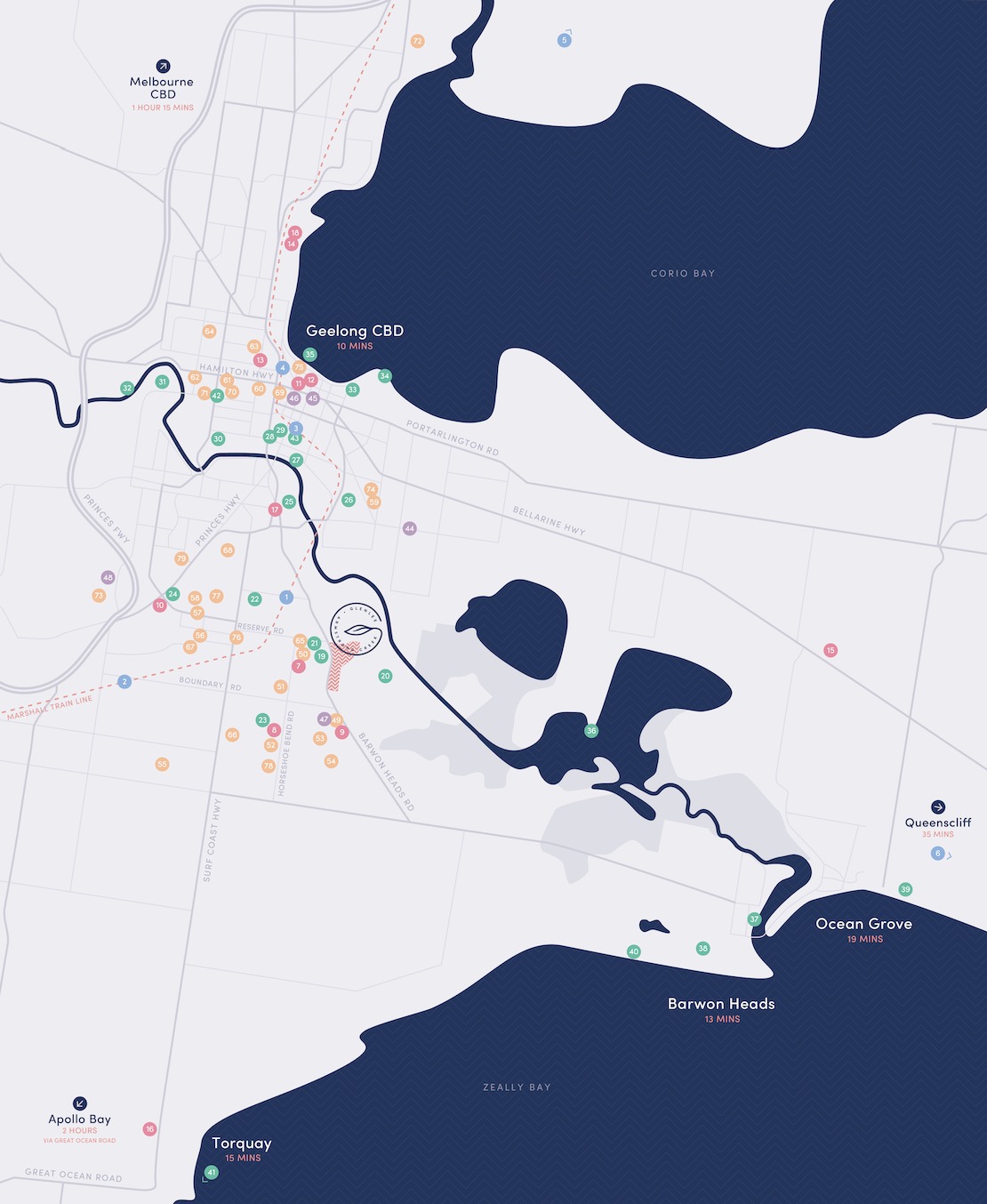 Glenlee Armstrong Creek Estate - Charlem Location Map