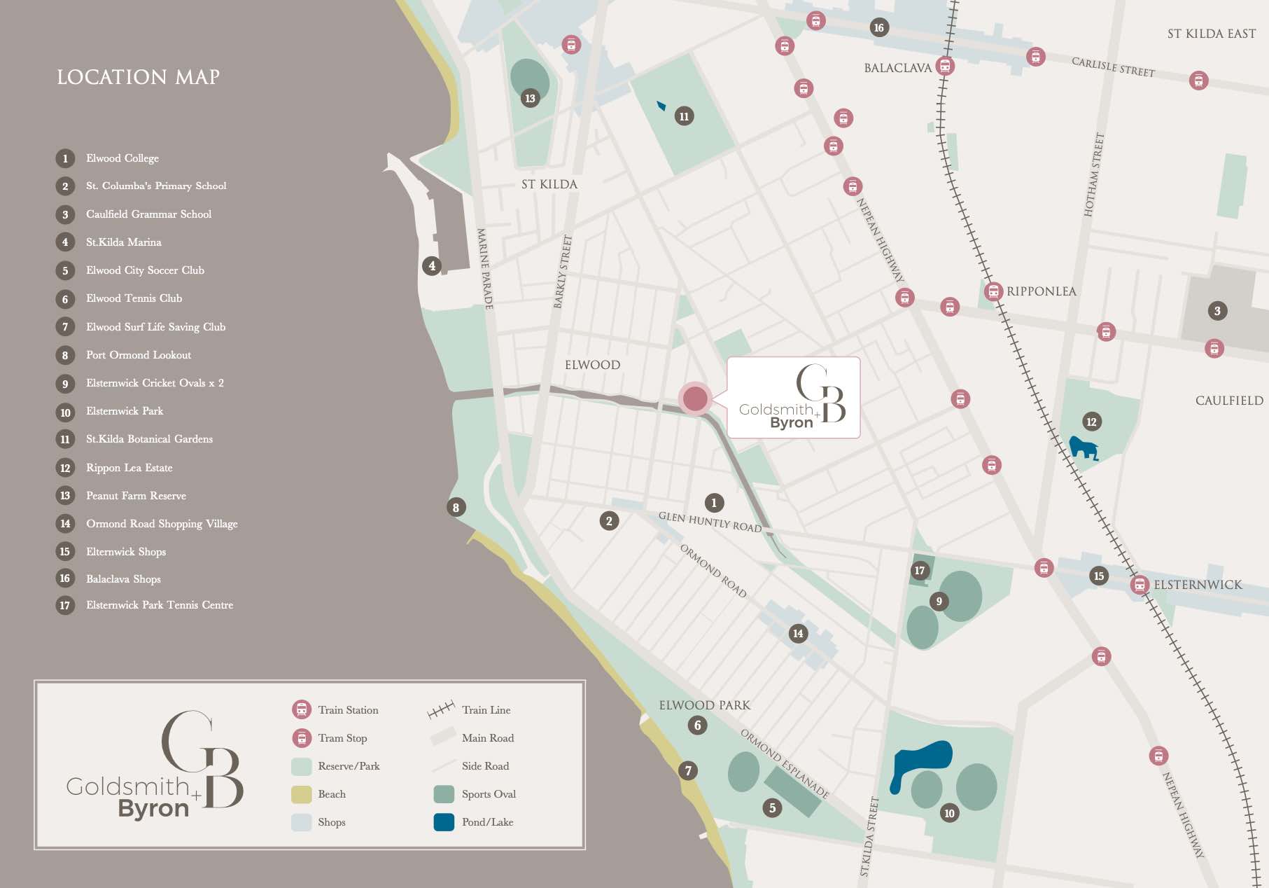 Goldsmith Byron Townhomes - Elwood Location map