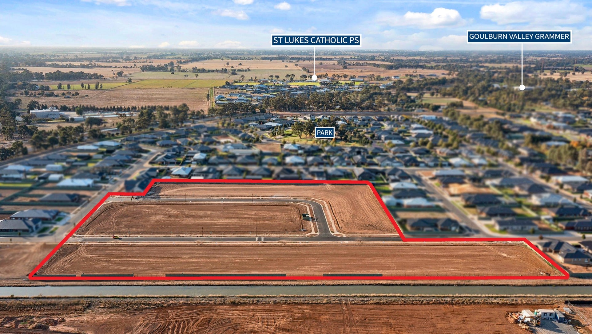Grammar Park Gardens Estate - Shepparton Aerial