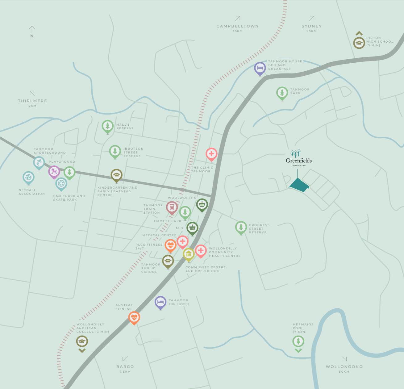 Greenfields Estate - Tahmoor Location map