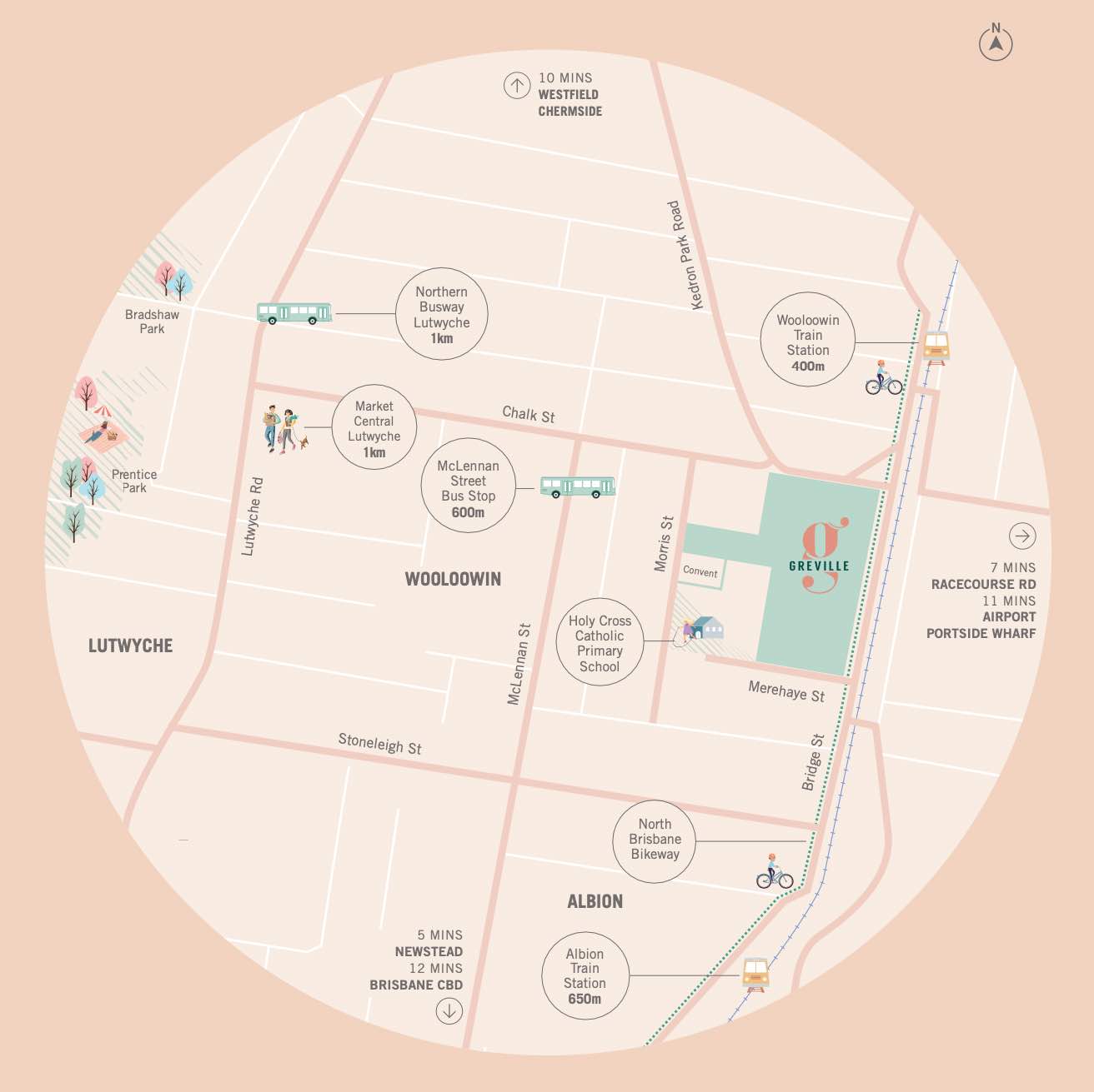 Greville Estate - Woolowin Location map