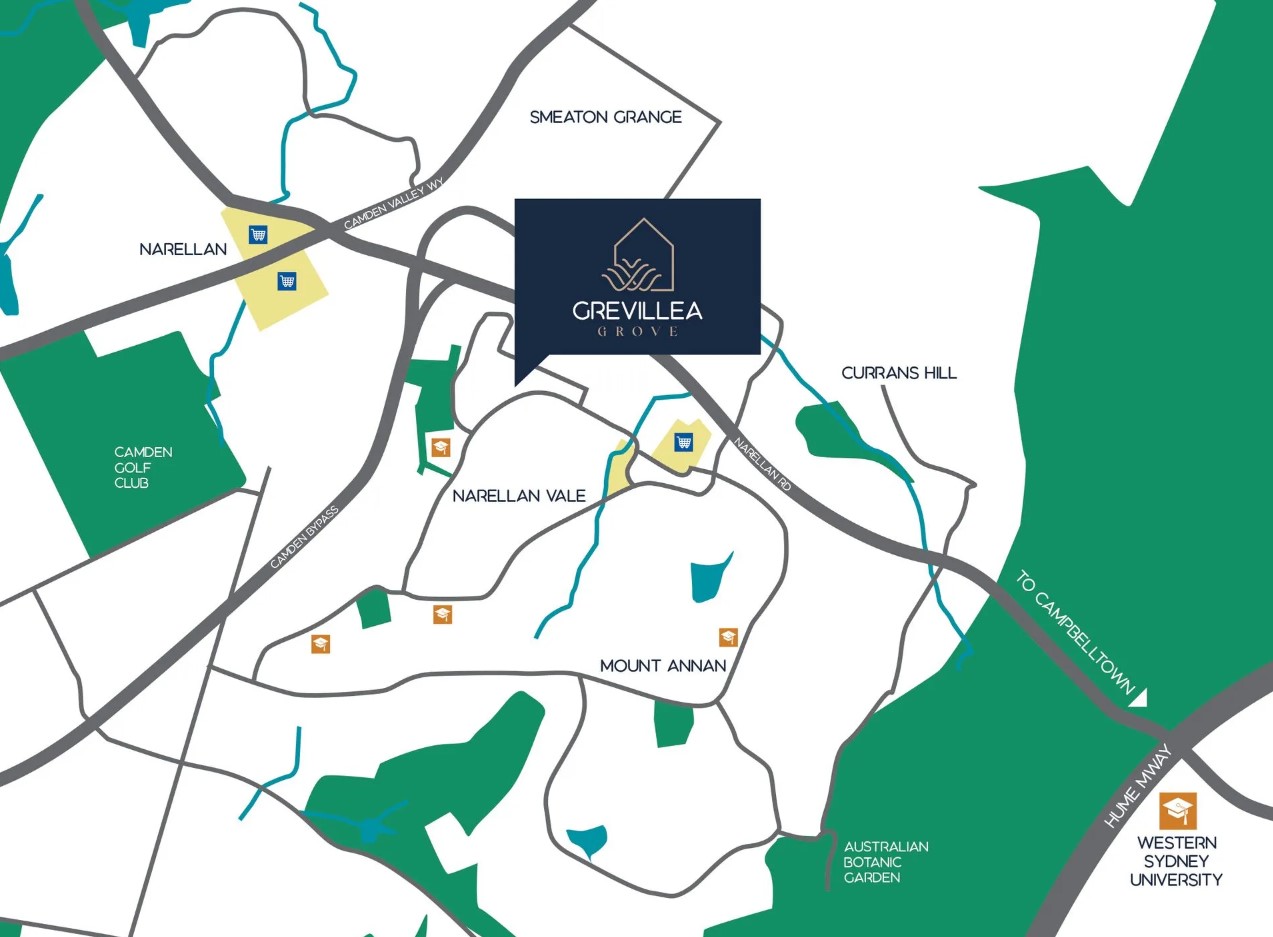 Grevillea Grove Estate - Narellan Vale Location Map