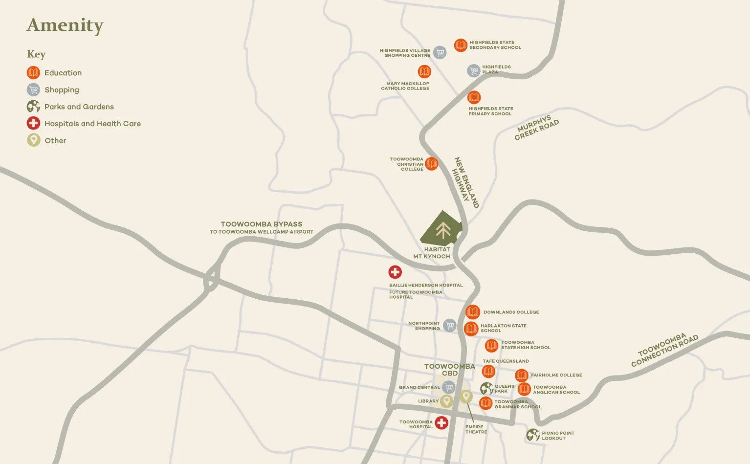 Habitat Estate - Mount Kynoch Location Map