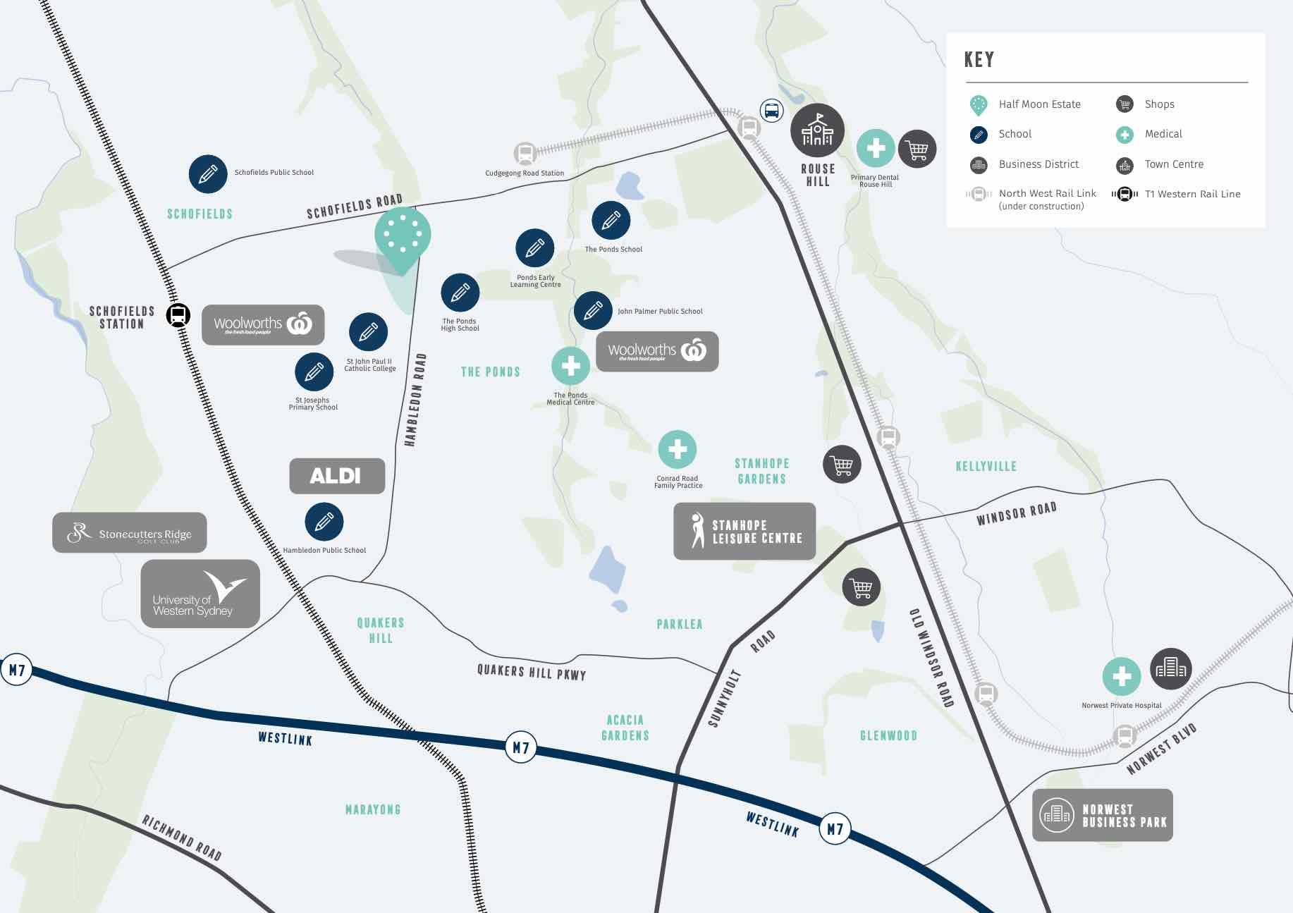 Half Moon Estate - Schofields Location map