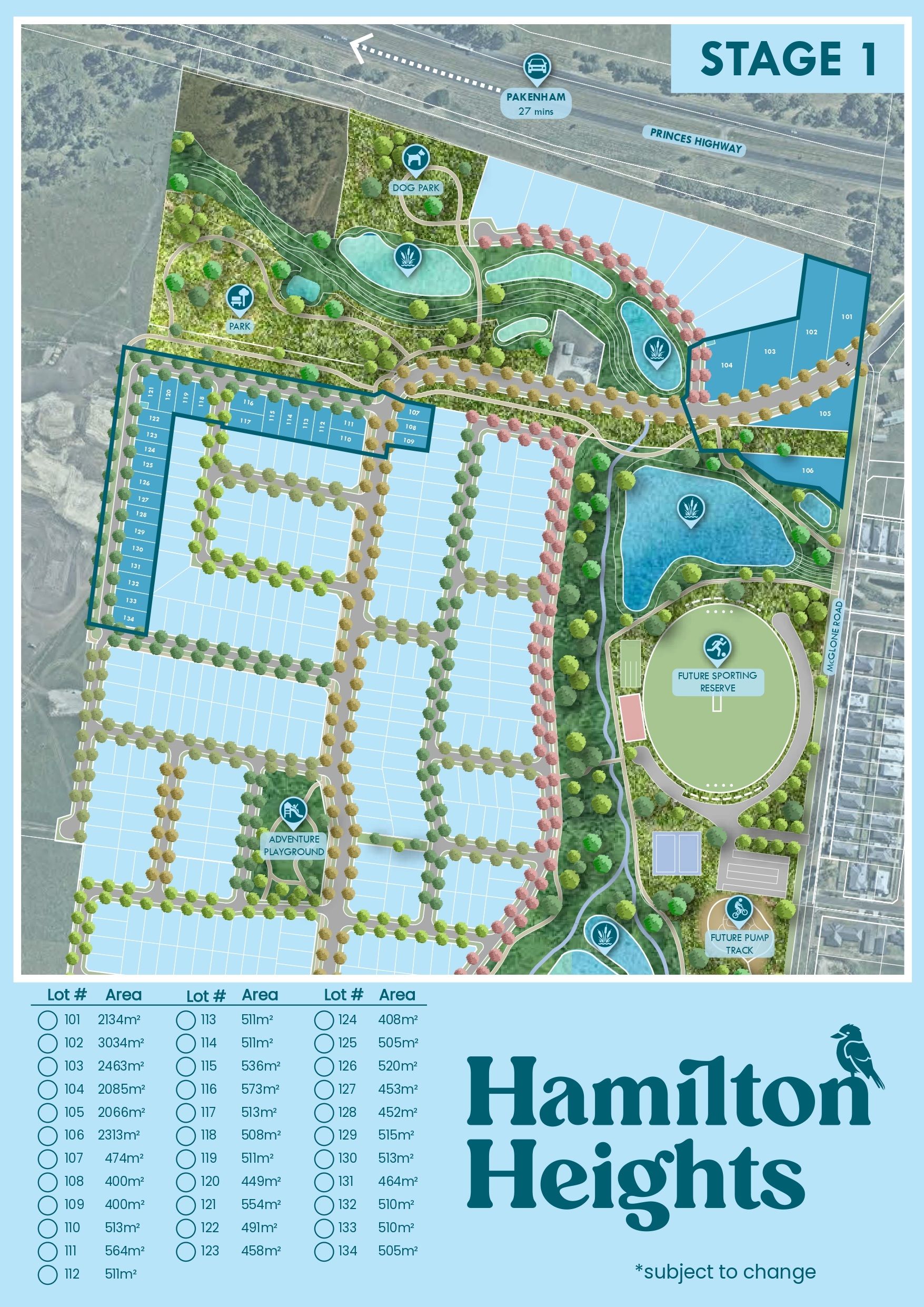 Hamilton Heights Estate - Drouin Release Map