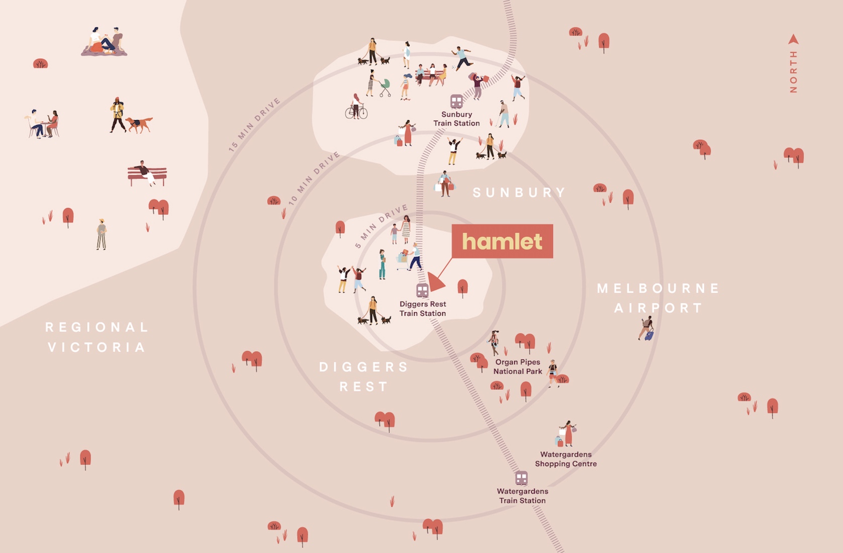 Hamlet Estate - Diggers Rest Location Map