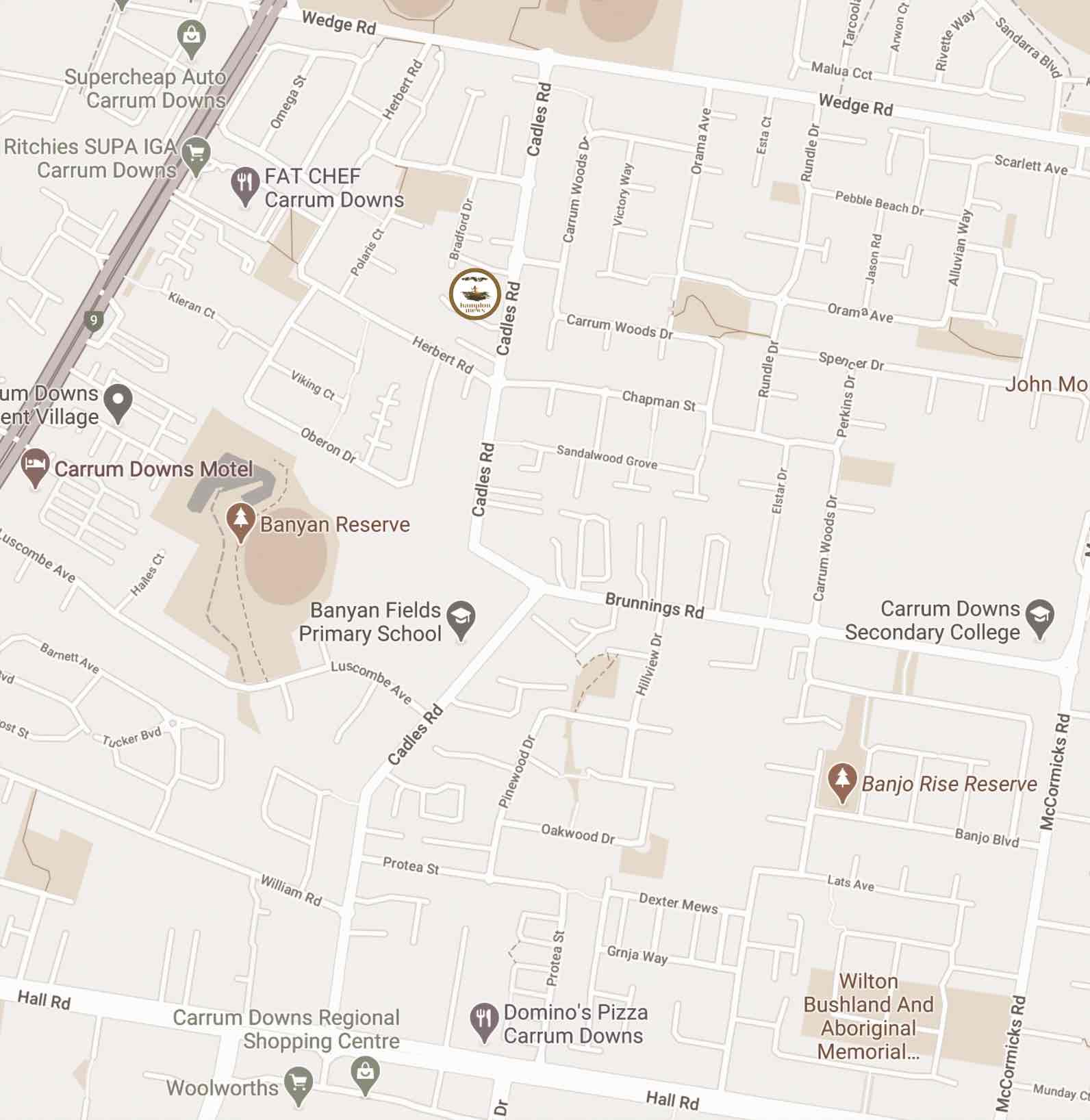 Hampton Mews Estate - Carrum Downs Location map