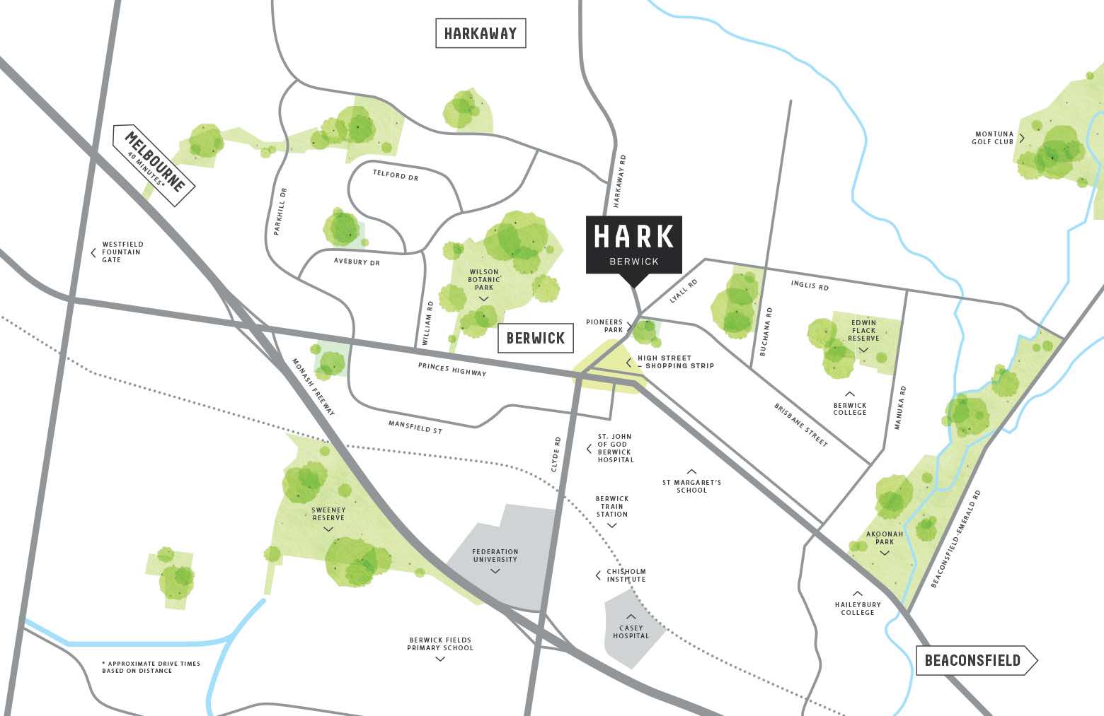 Hark Estate - Berwick Location map