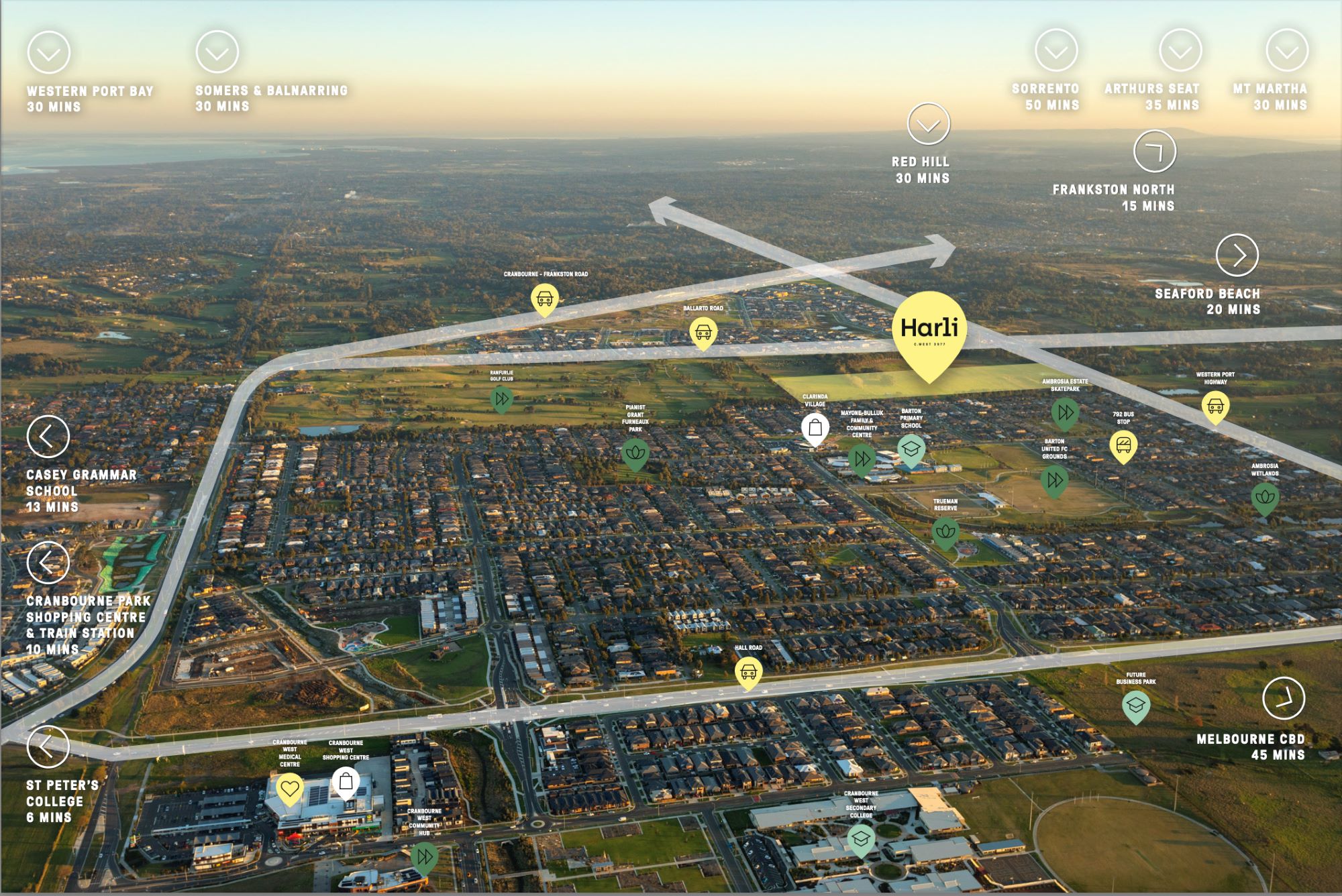 Harli Estate - Cranbourne Wes Location Map
