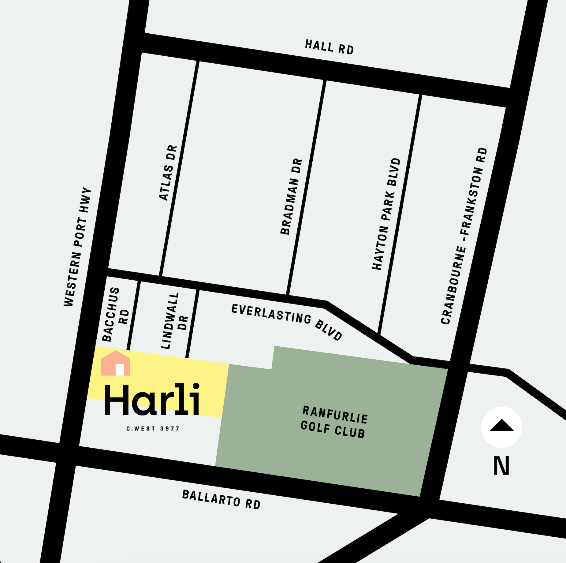 Harli Estate - Cranbourne Wes Location Map