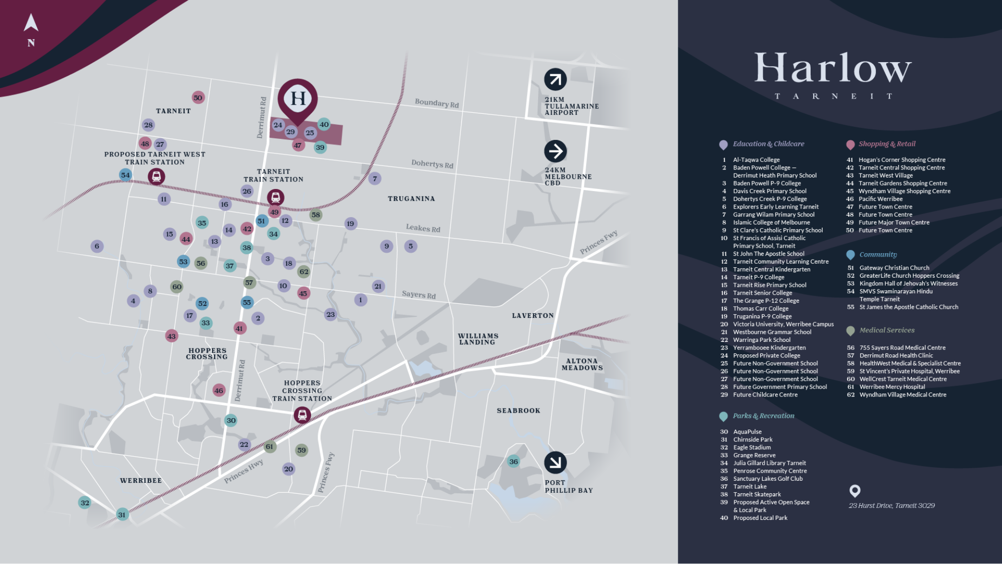 Harlow Estate - Tarne Location Map