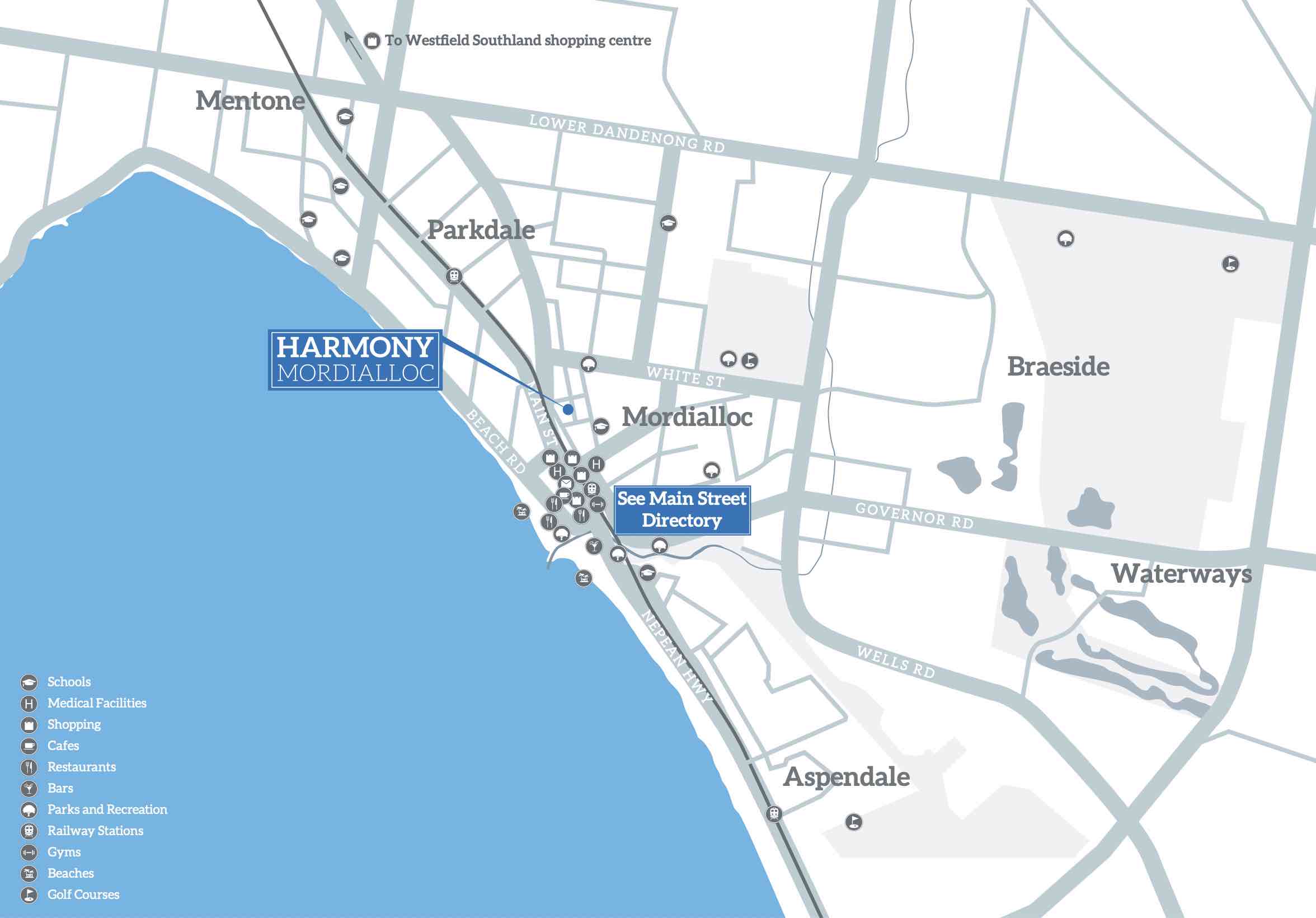 Harmony Mordialloc Location map