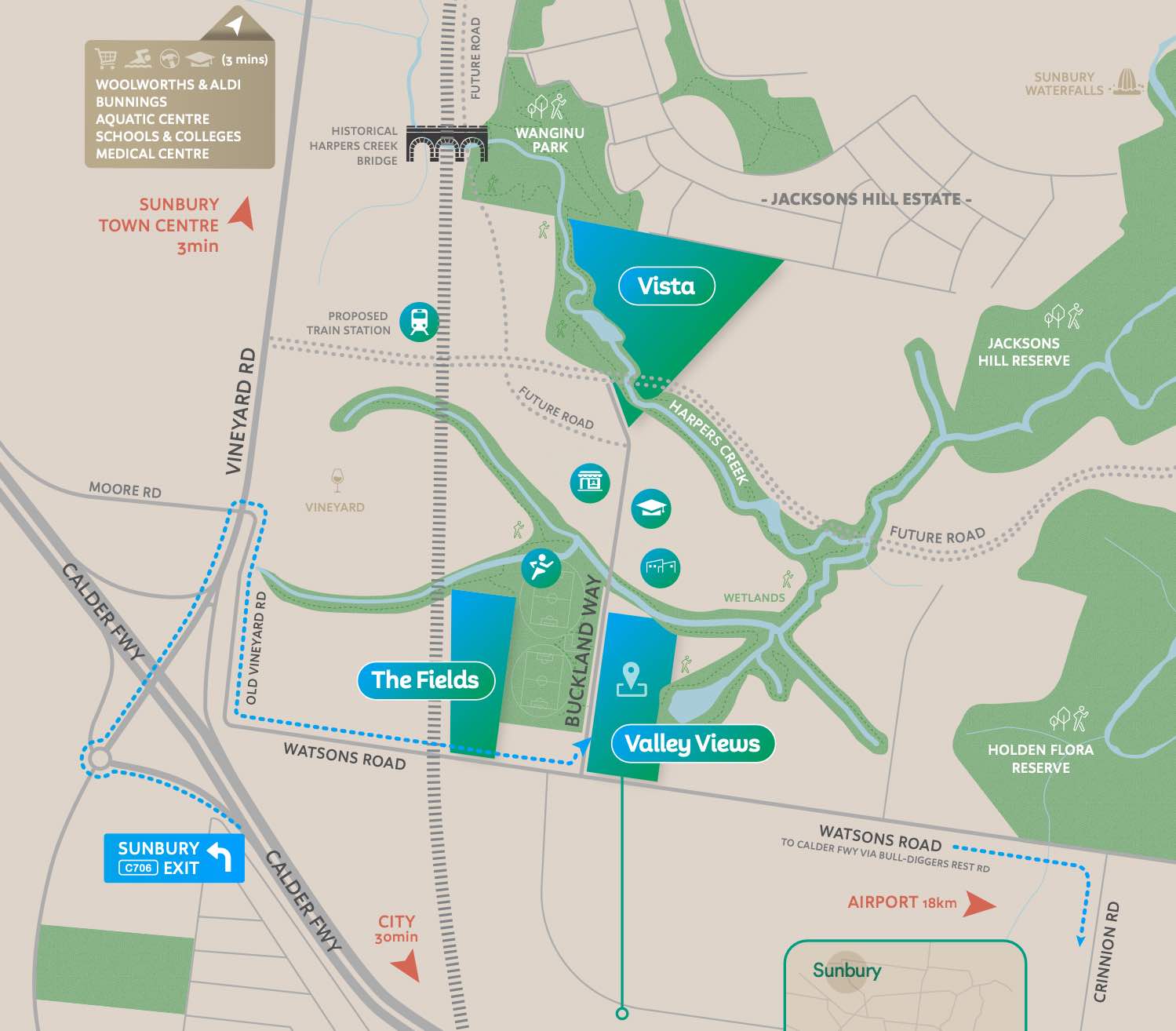 Harpers Rise Estate - Sunbury Location map_0