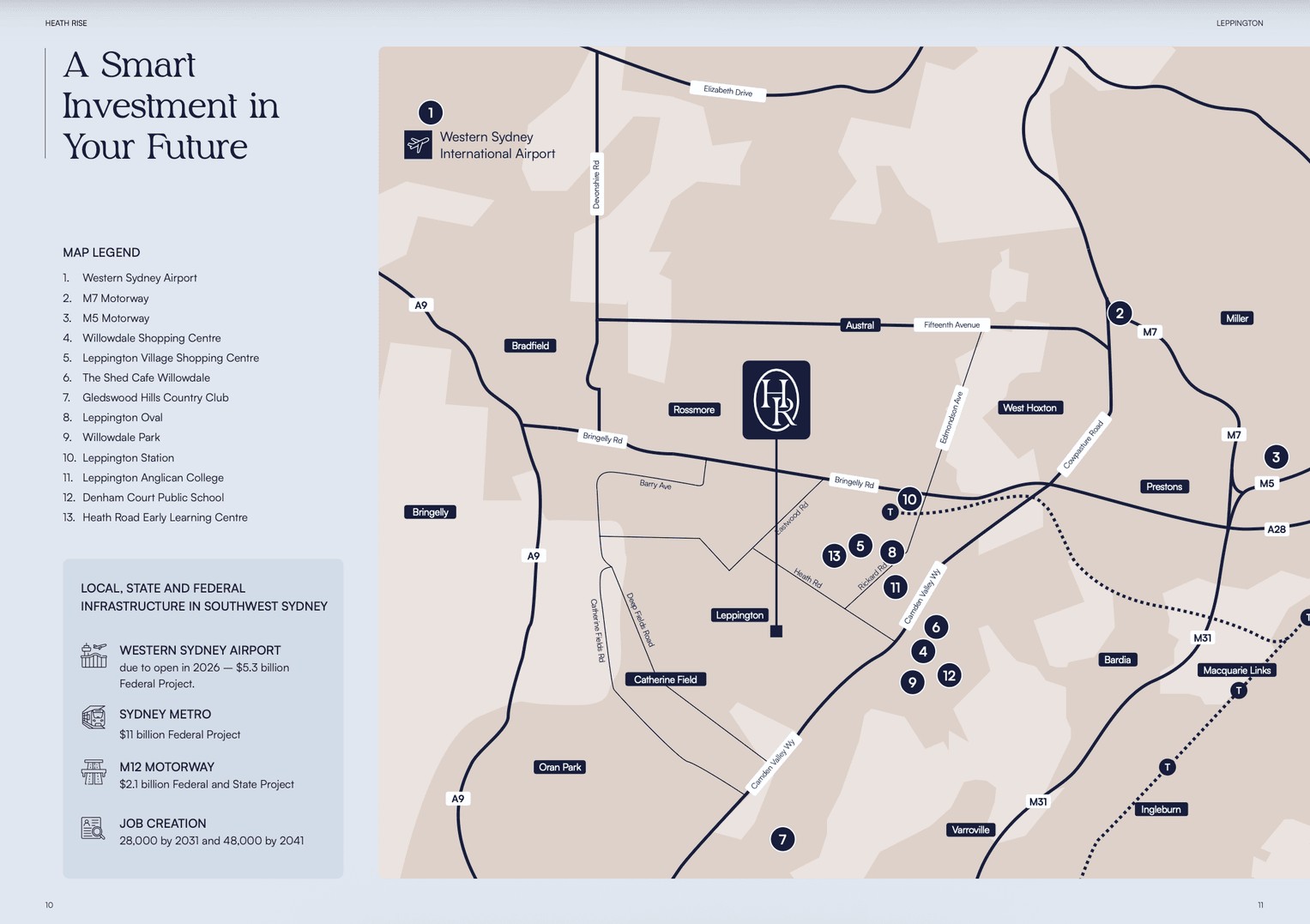 Heath Rise Estate - Leppington Location Map