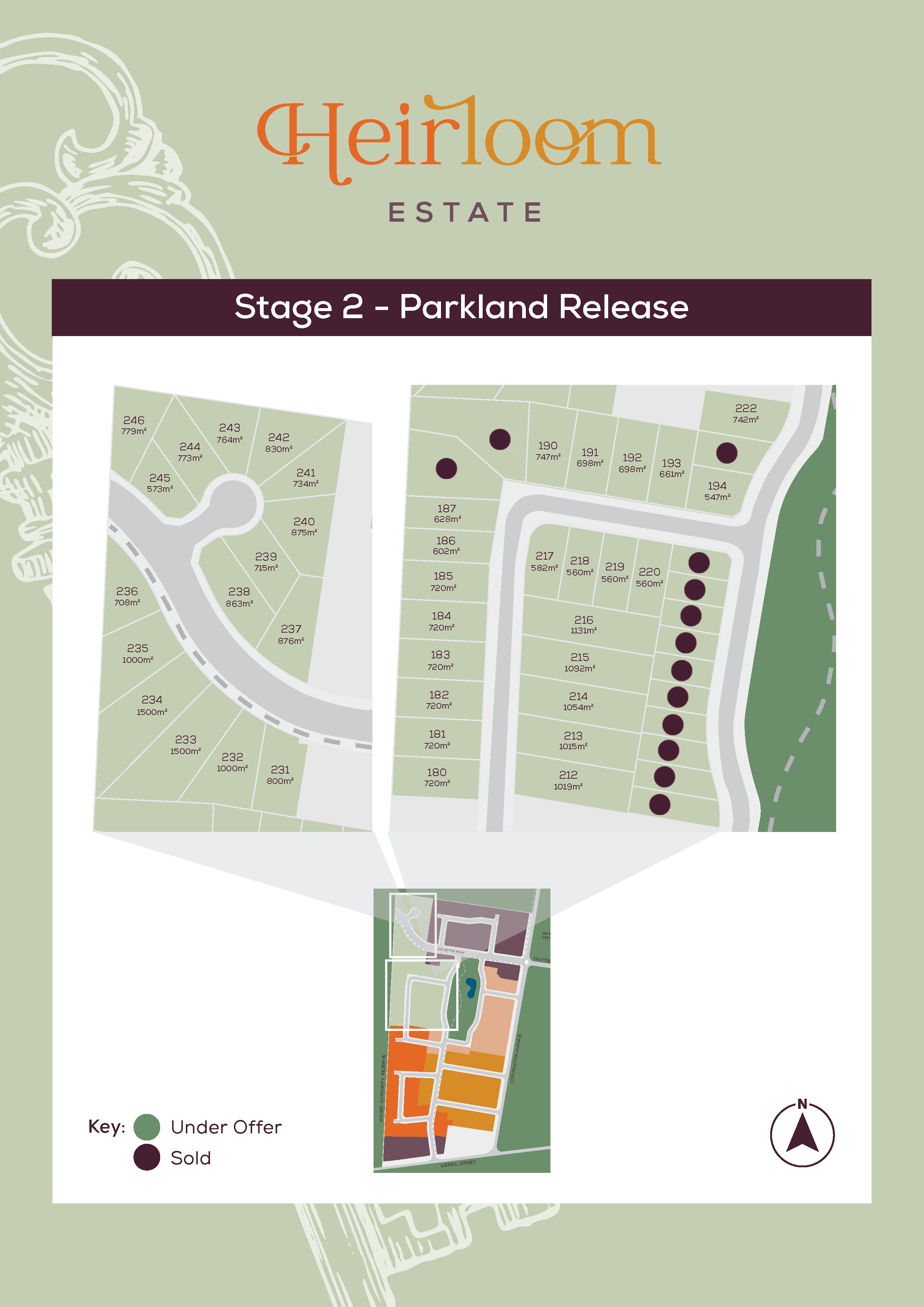 Heirloom Estate - Swan Hi Release Map