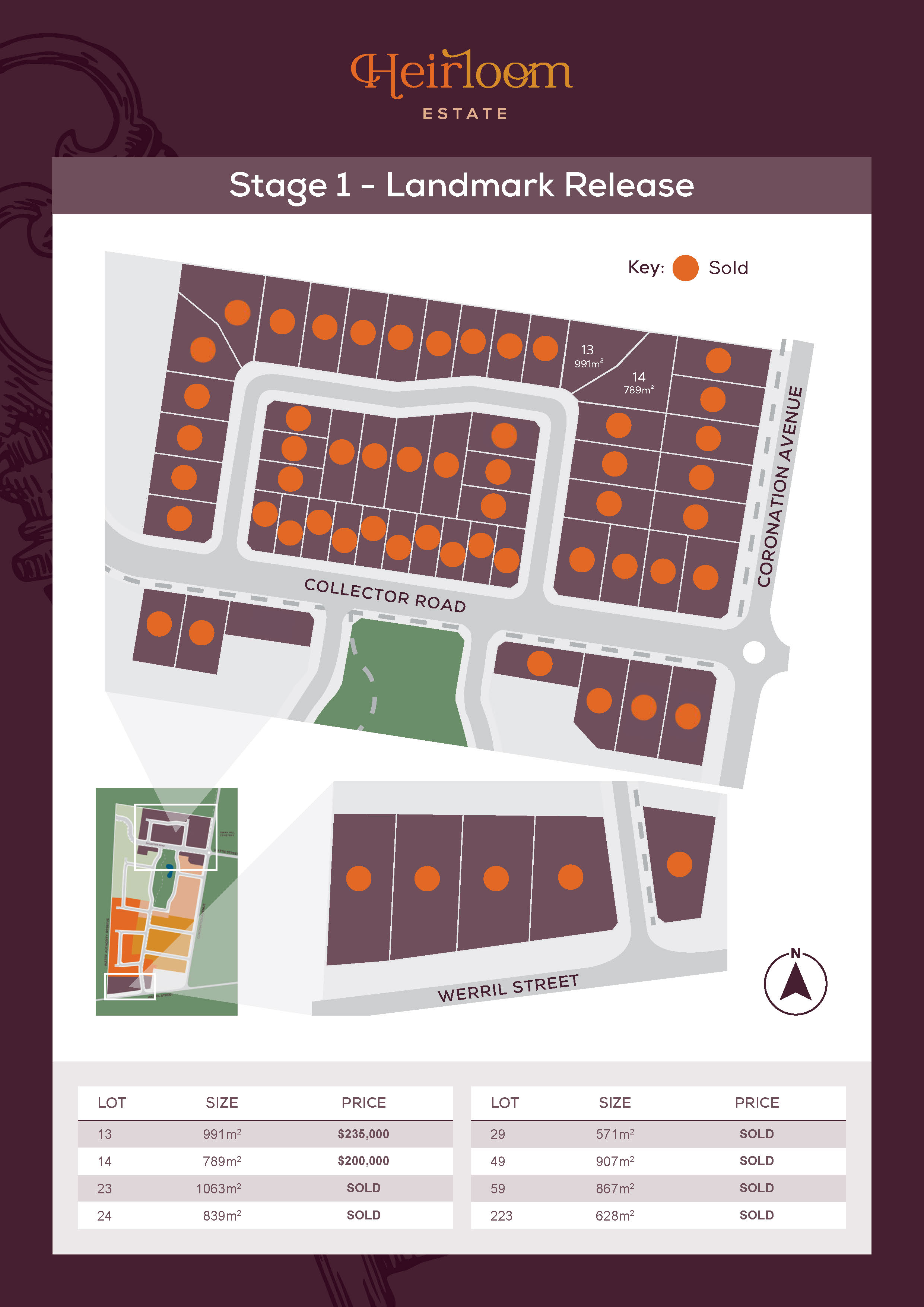 Heirloom Estate - Swan Hill Release Map