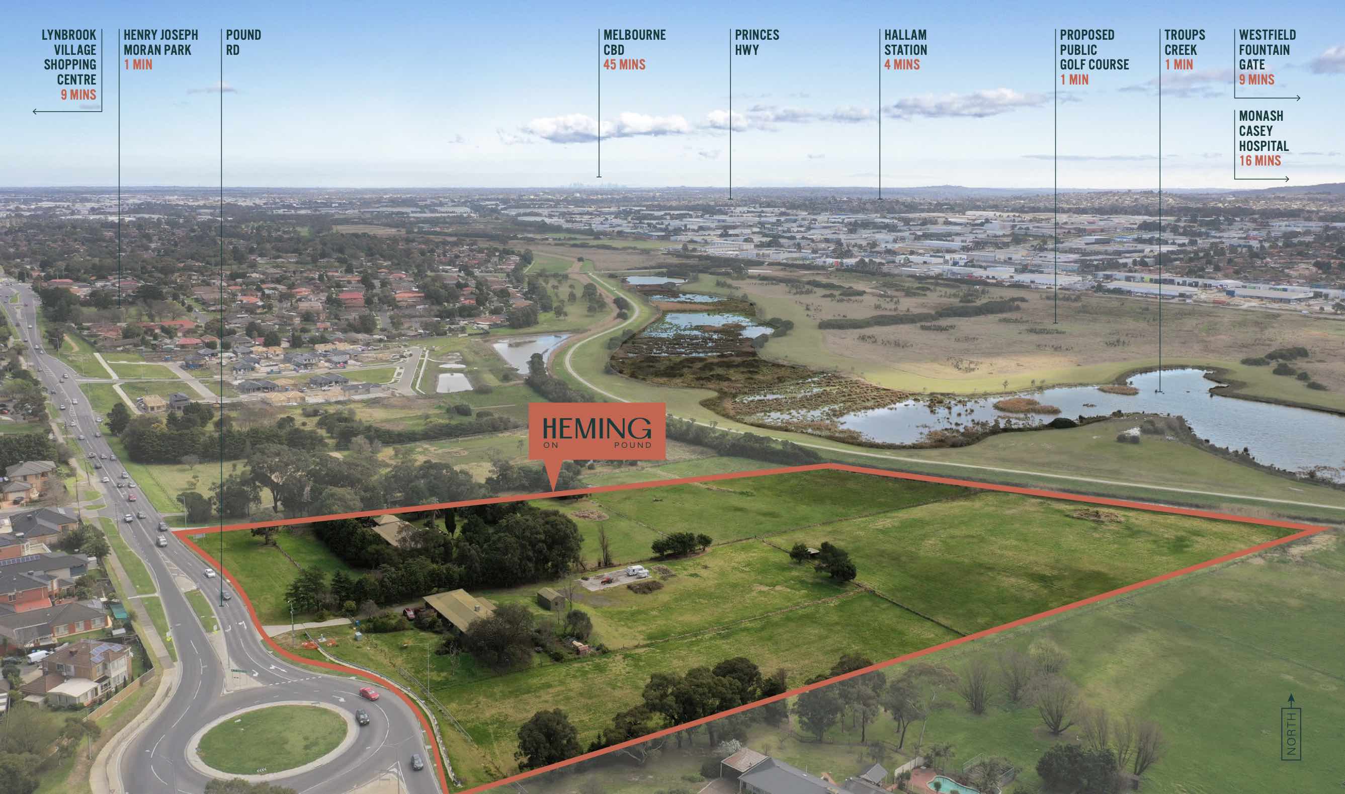 Heming On Pound Estate - Hampton Park Aerial