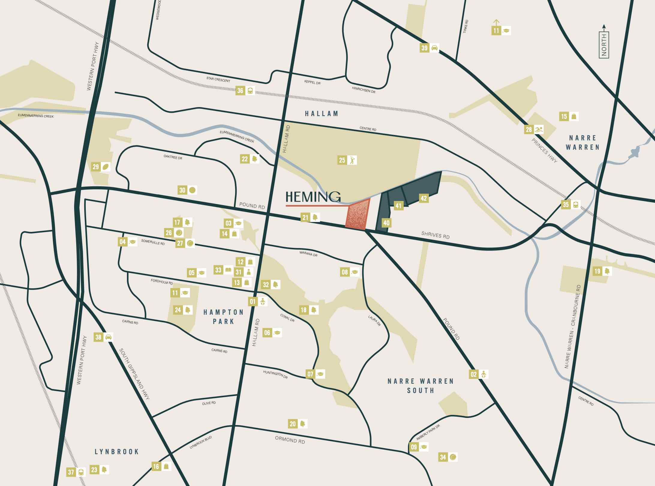 Heming On Pound Estate - Hampton Park Location map