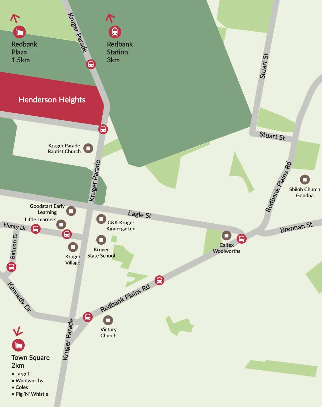 Henderson Heights Estate - Redbank Location map