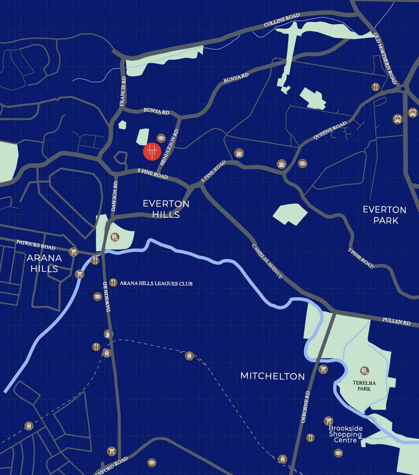 Henderson Terraces - Everton Hills Location map