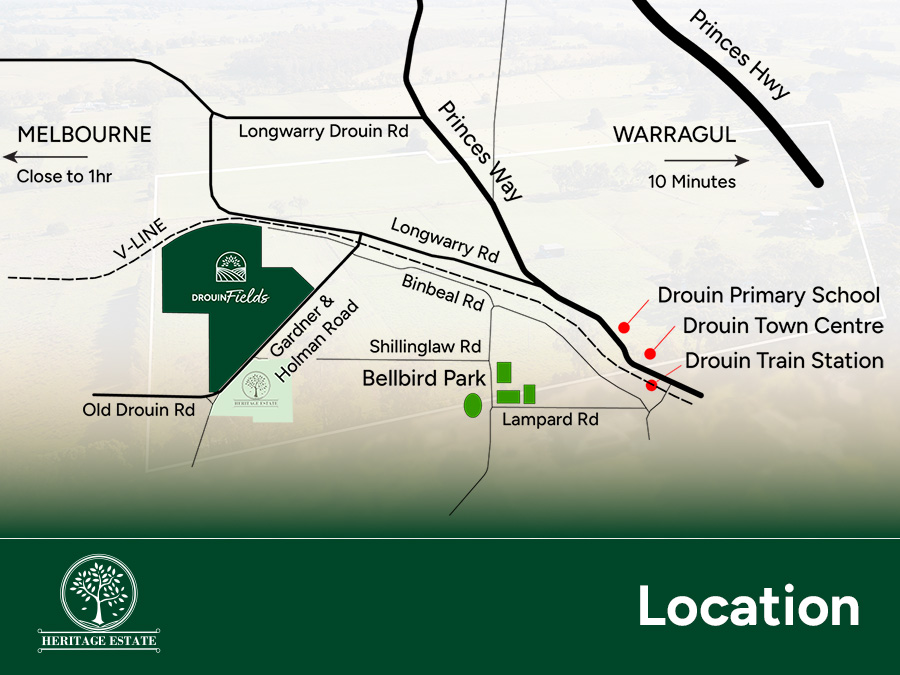 Heritage at Drouin Fields - Drouin Location Map