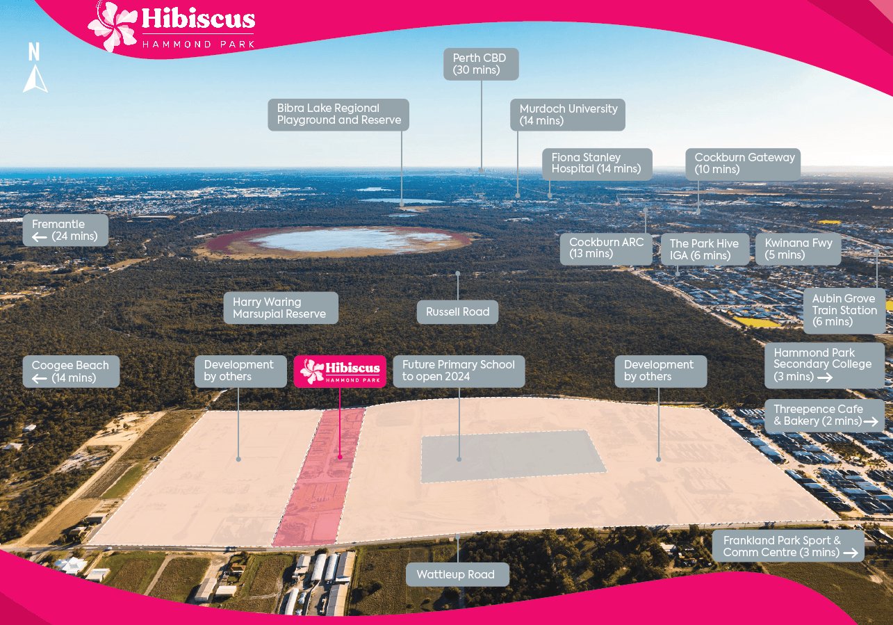 Hibiscus Estate - Hammond Park Aerial