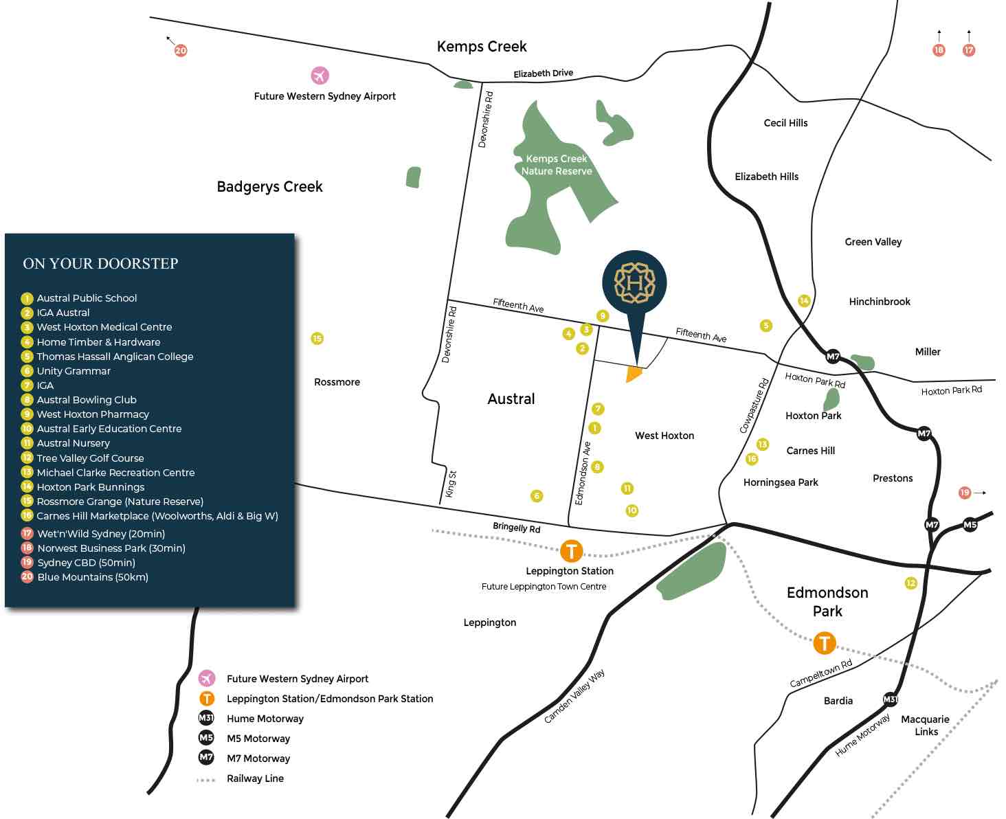 Highland Park Estate - Austral Location map