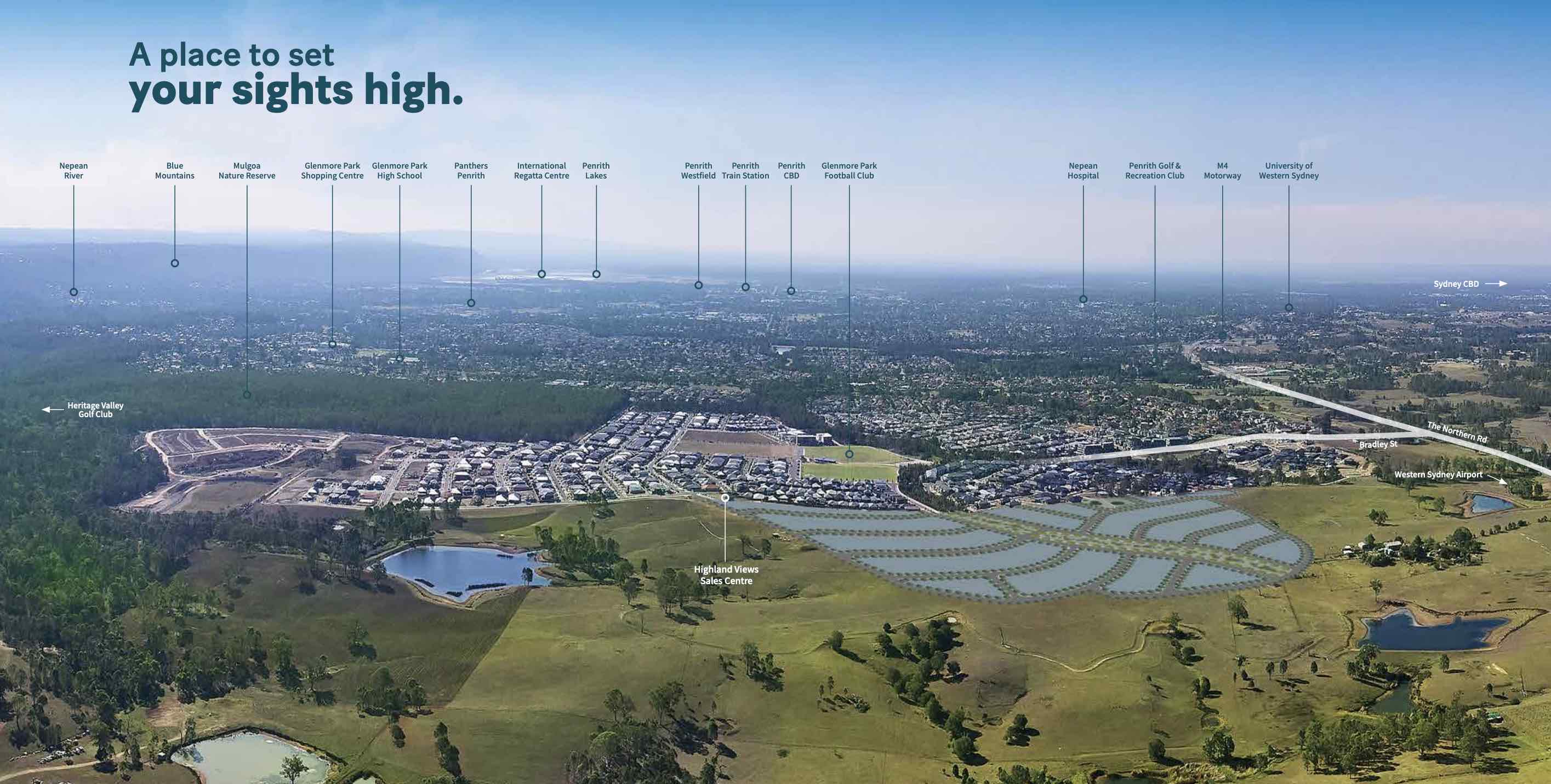 Highland Views Estate - Glenmore Park Aerial