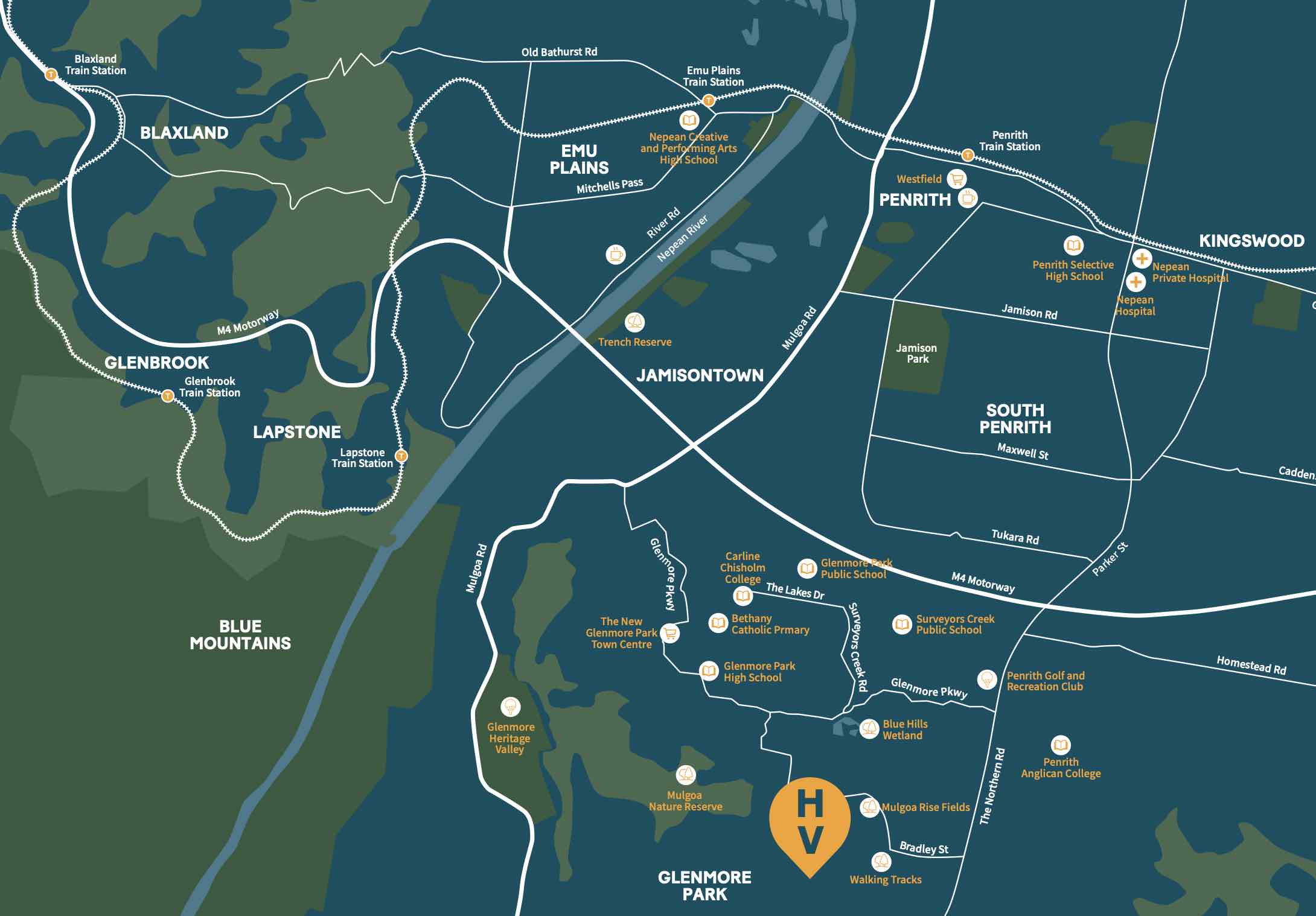 Highland Views Estate - Glenmore Park Location map