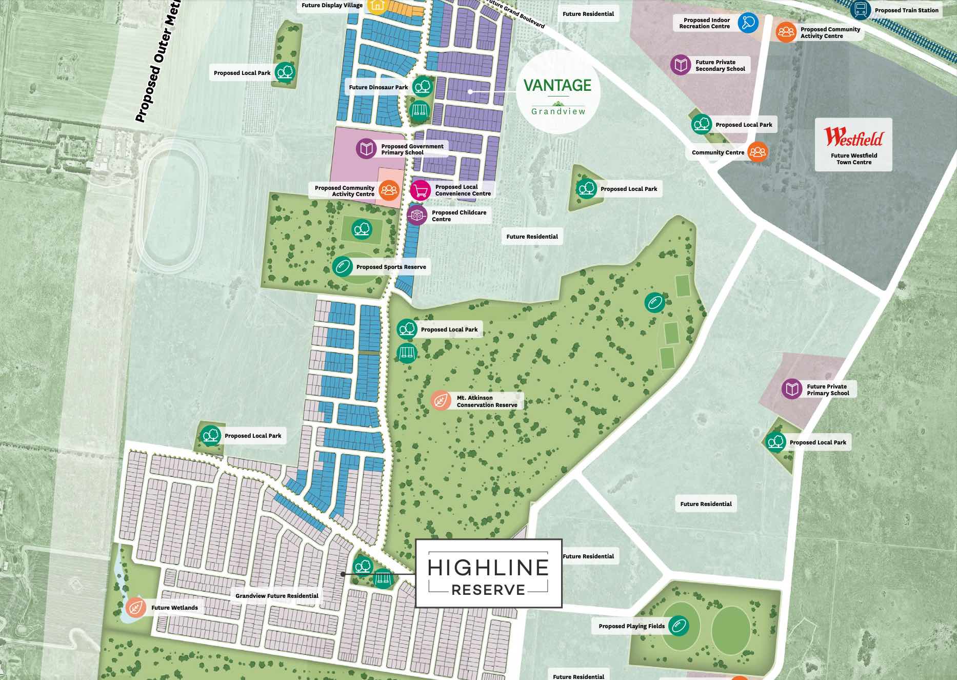 Highline Reserve Townhouses at Grandview - Truganina Location map