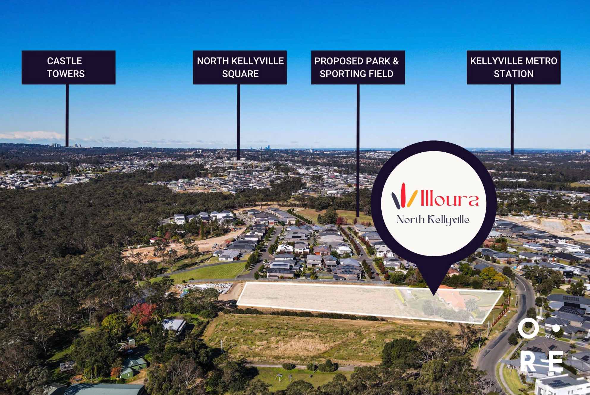 Illoura Estate - North Kellyville Aerial 2 Location Map