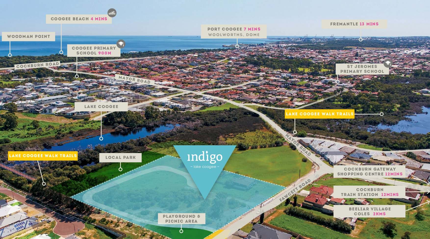 Indigo Estate - Lake Coogee Aerial