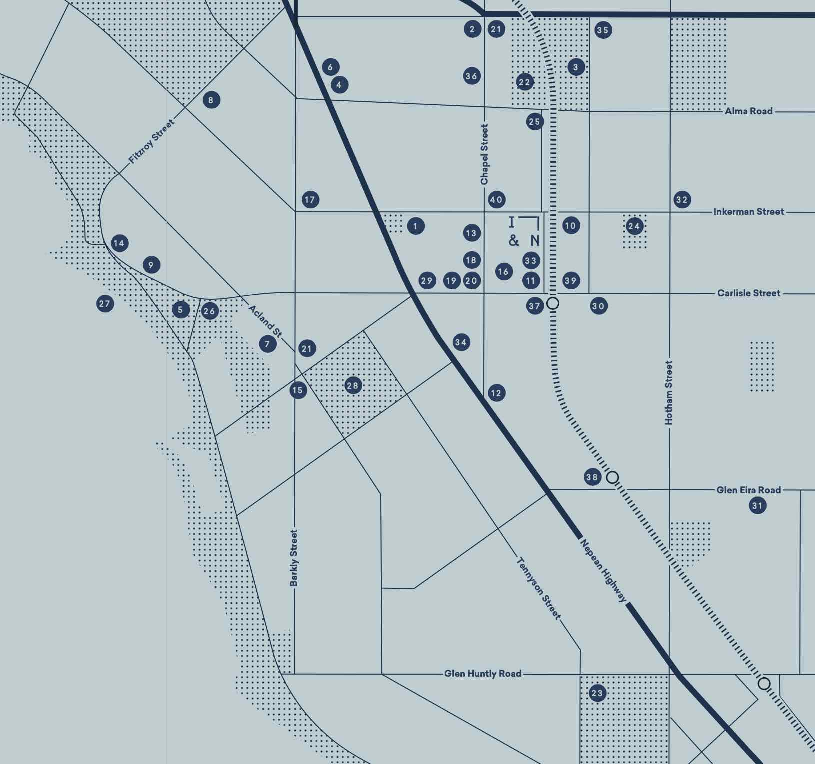Inkerman & Nelson Estate - Balaclava Location map