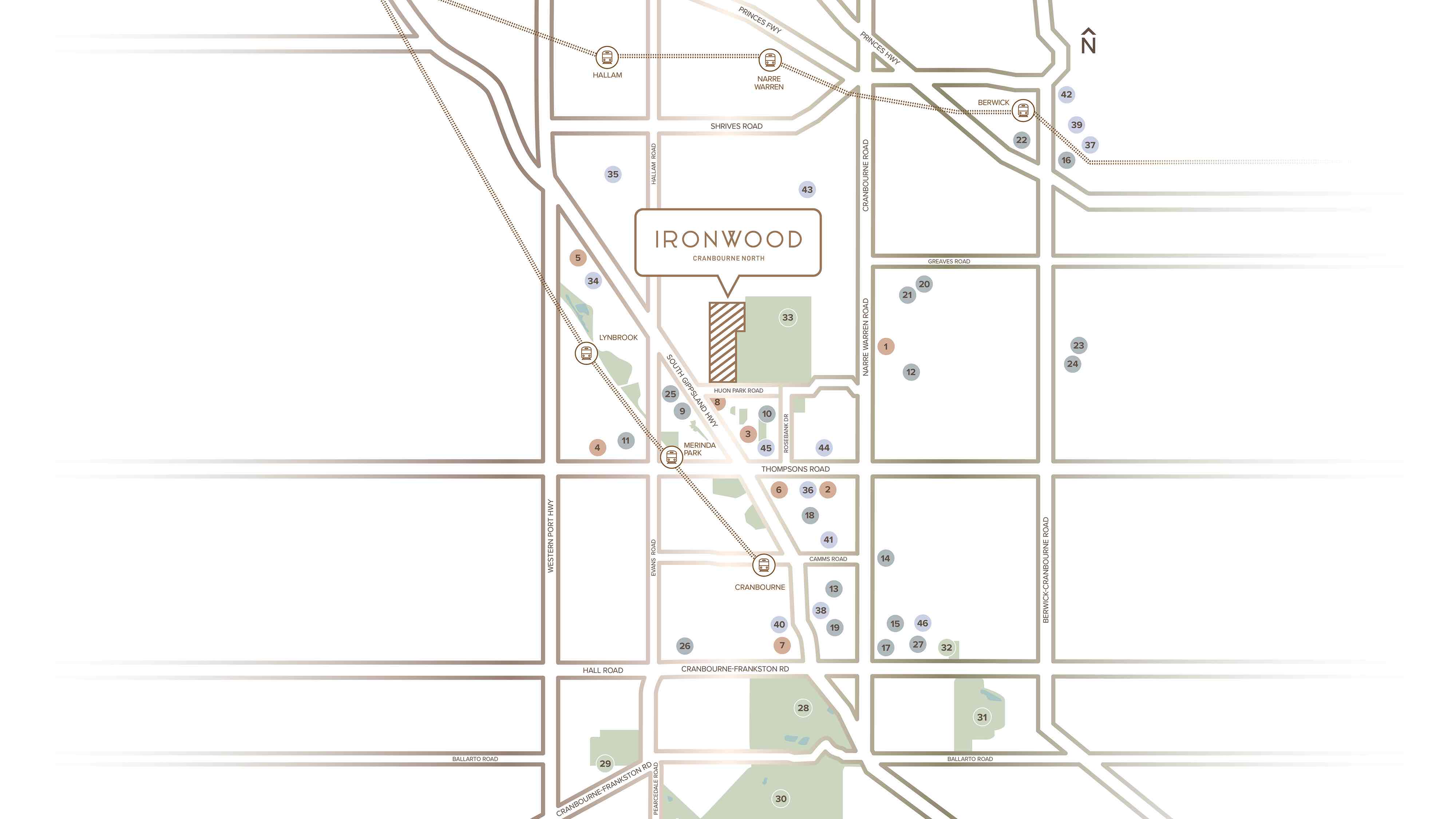Ironwood Cranbourne North Location map