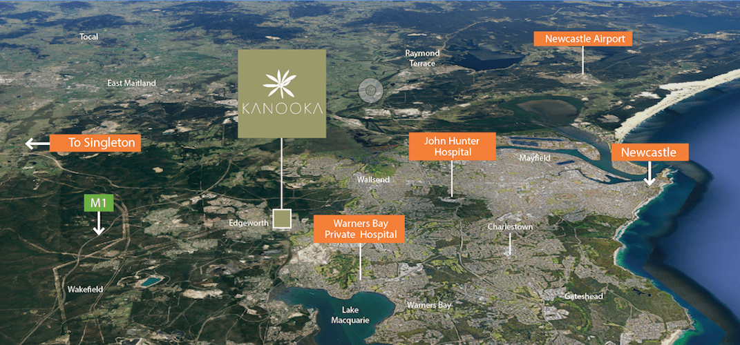 Kanooka Estate - Edgeworth Aerial
