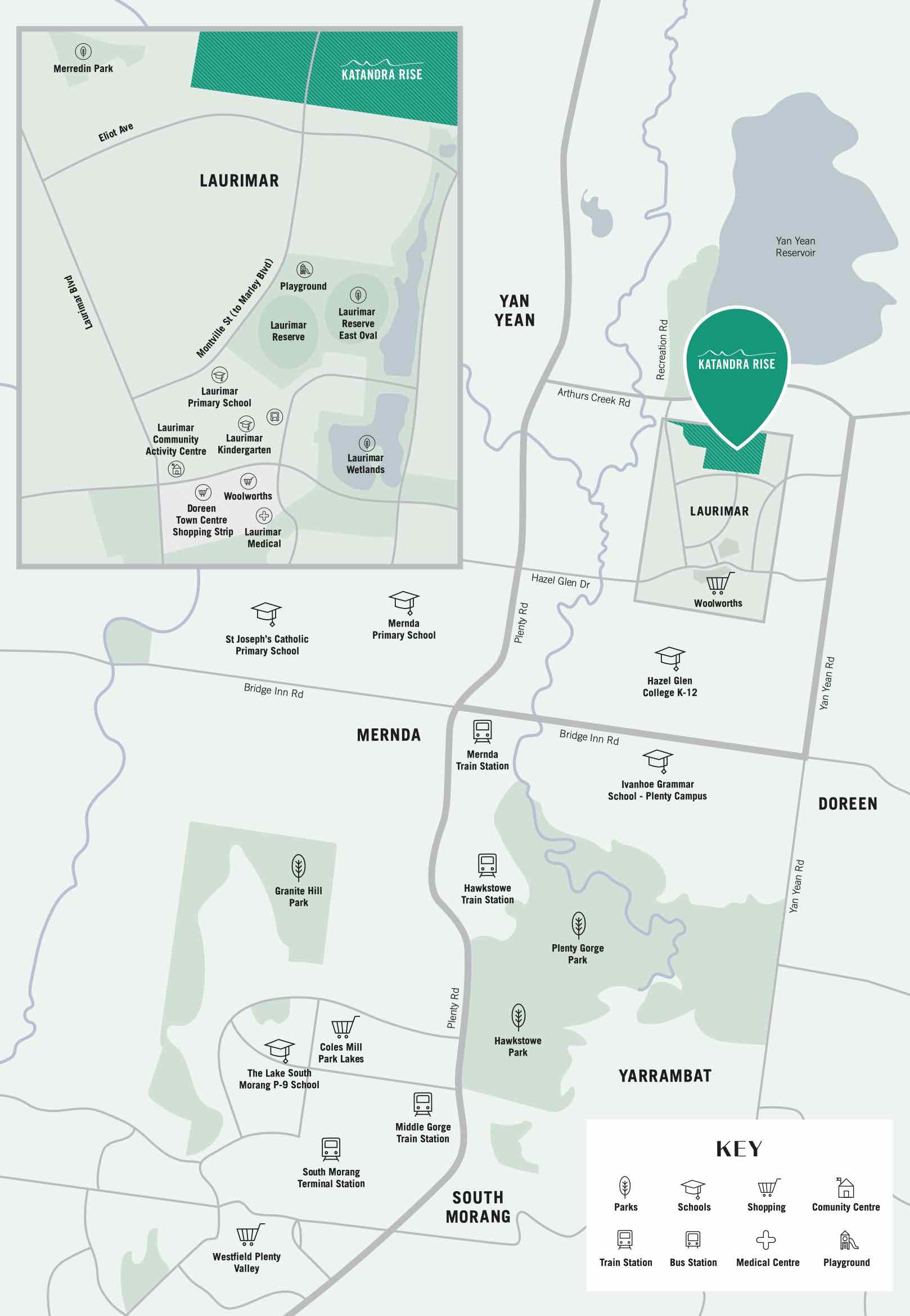 Katandra Rise Estate - Doreen Location map