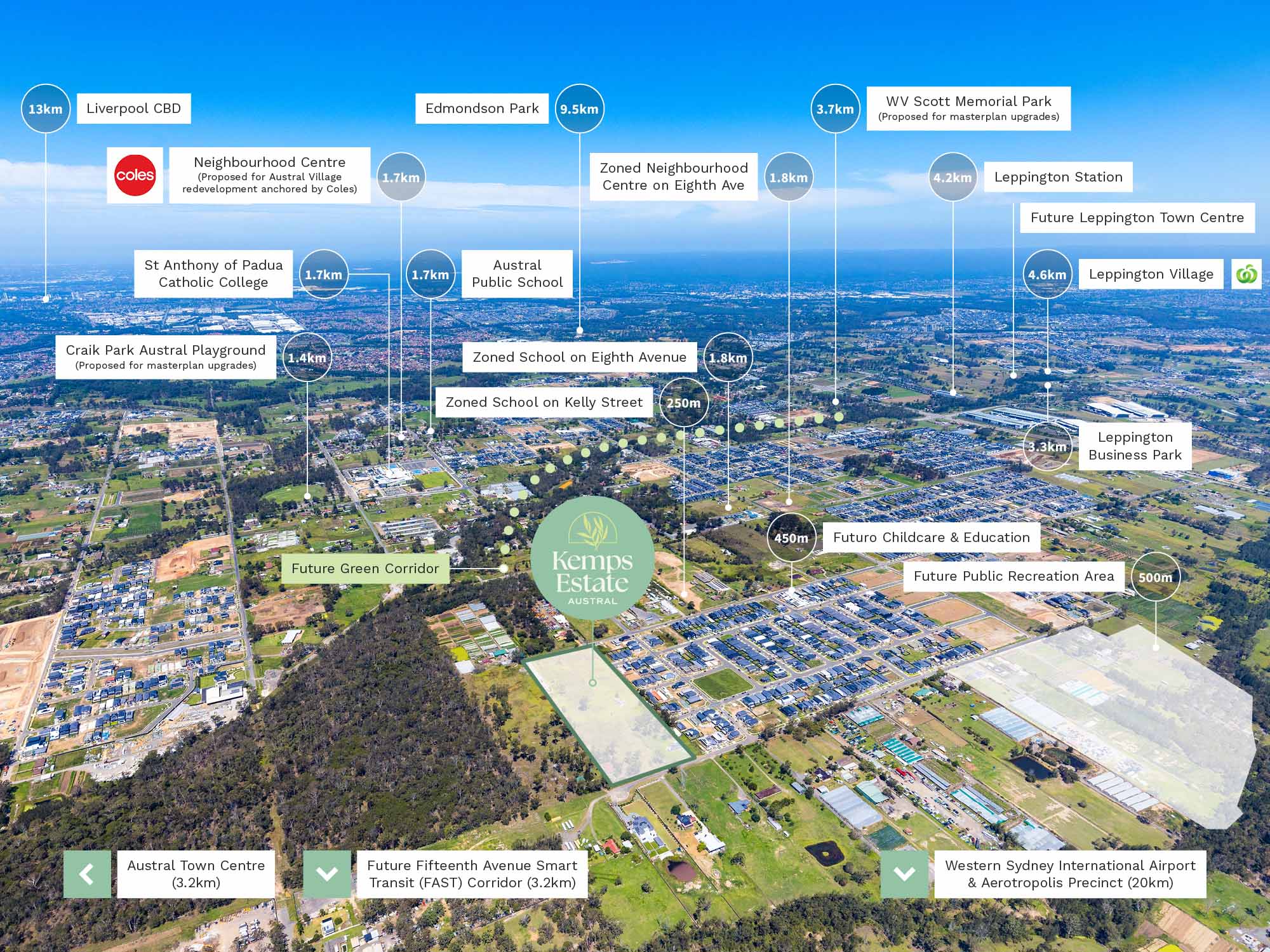Kemps Estate - Austral Location Map