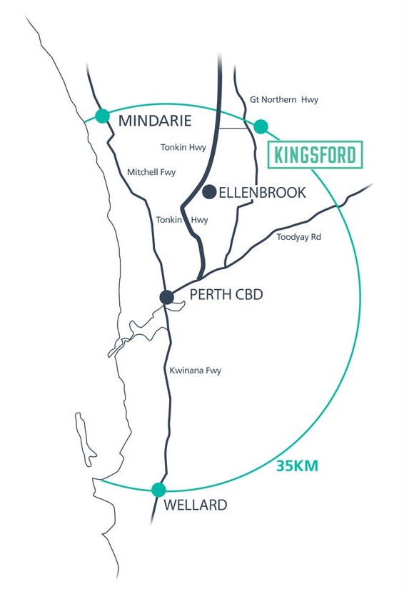 Kingsford at Bullsbrook Estate - Bullsbrook Location Map