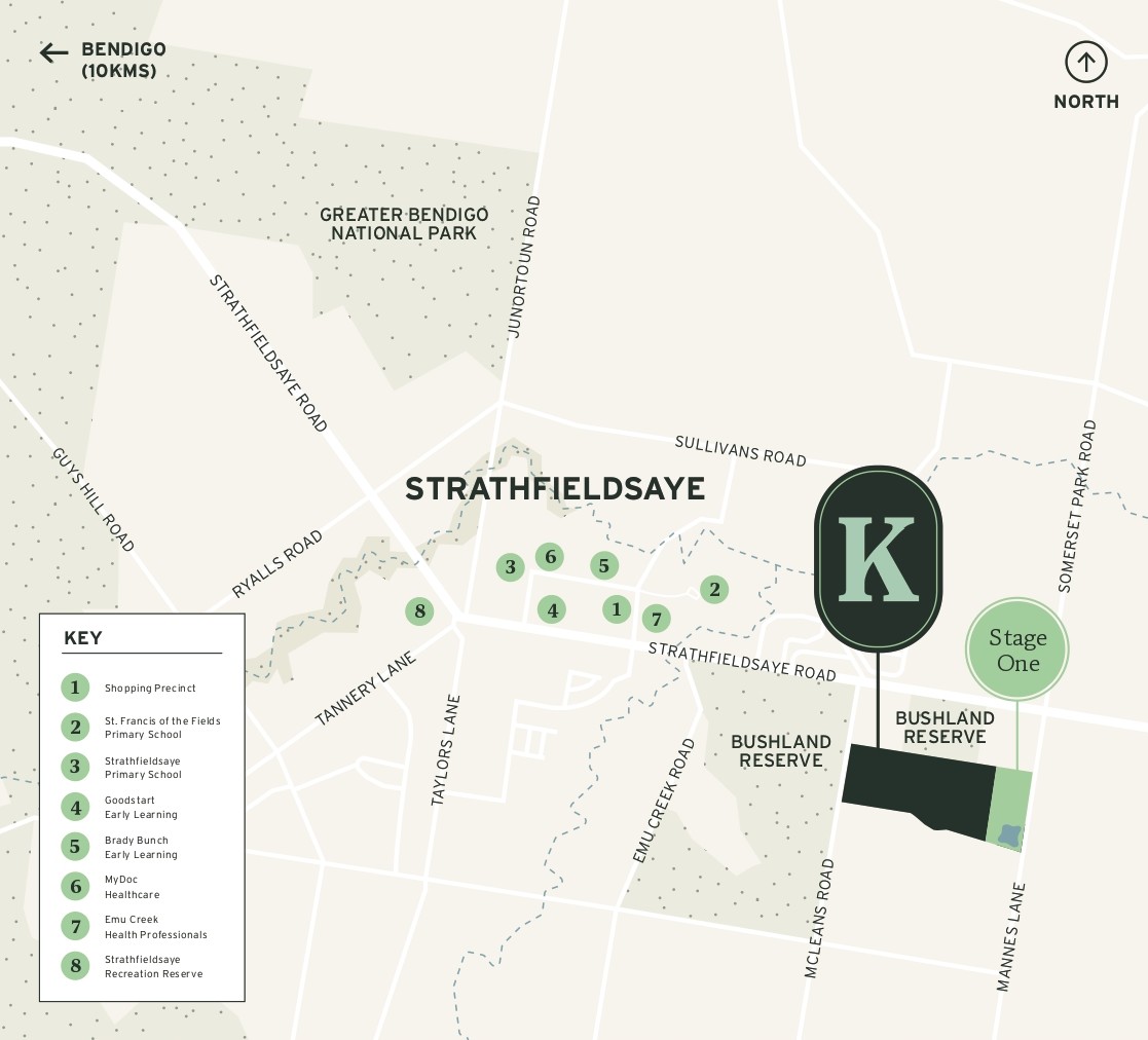 Kirrily Estate - Strathfieldsaye Location Map