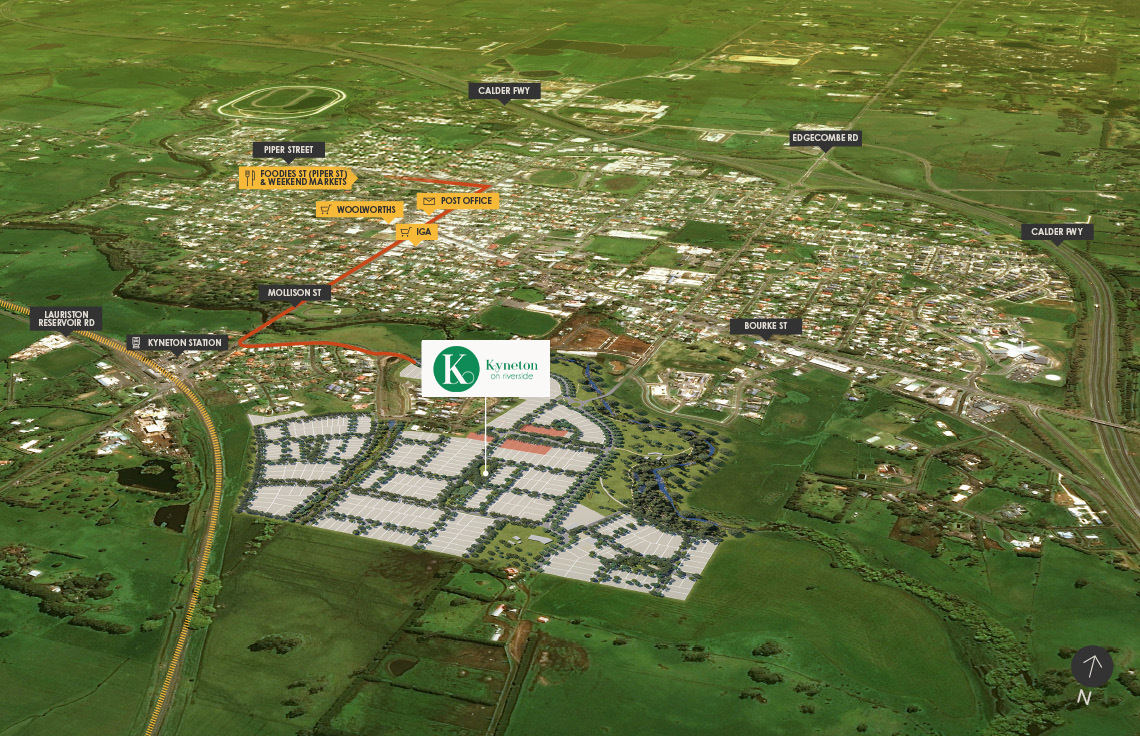Kyneton on Riverside Estate - Kyneton Aerial