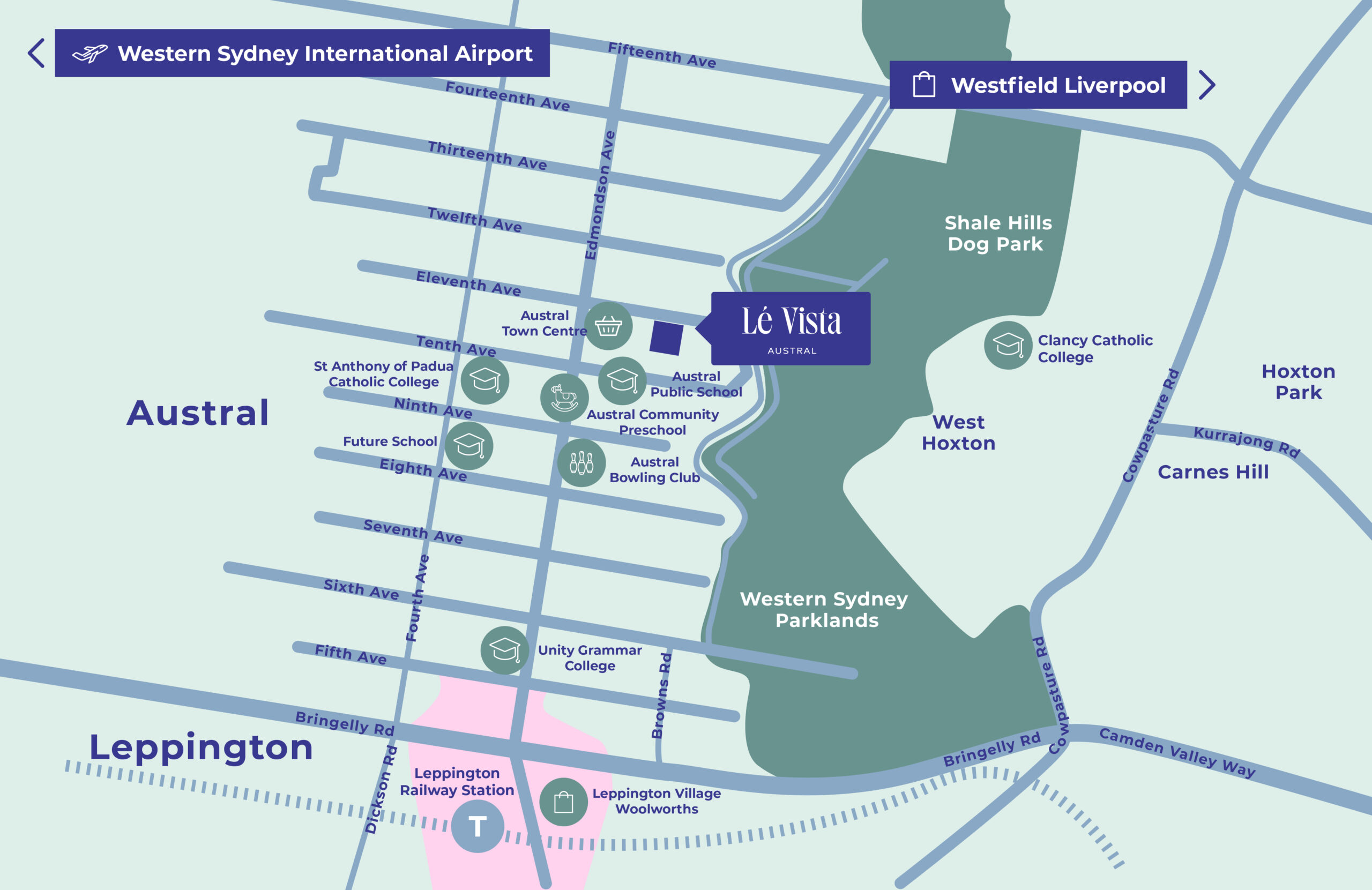La Vista Estate - Austral Location Map